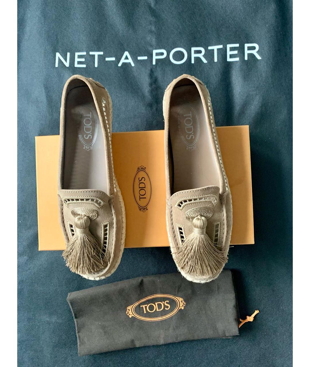 TOD'S Коричневые замшевые эспадрильи, фото 3