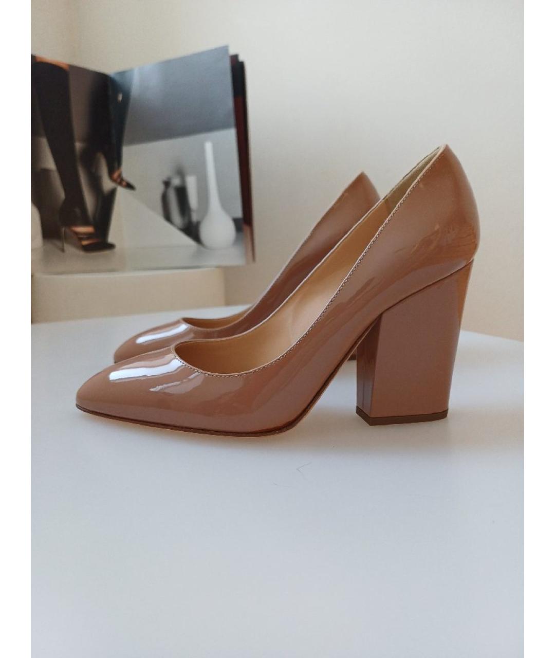 SERGIO ROSSI Коричневые туфли из лакированной кожи, фото 8