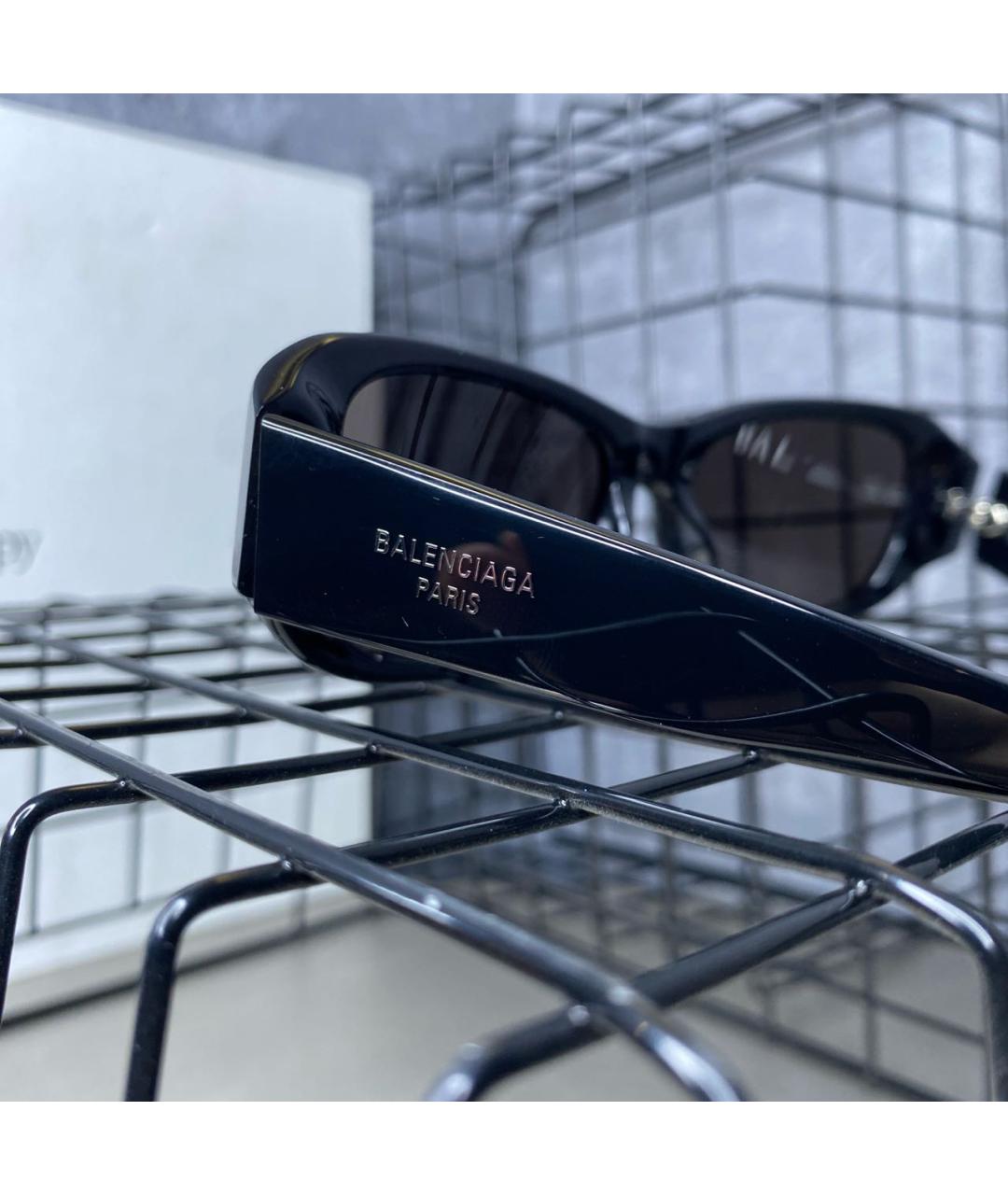 BALENCIAGA Черные пластиковые солнцезащитные очки, фото 4