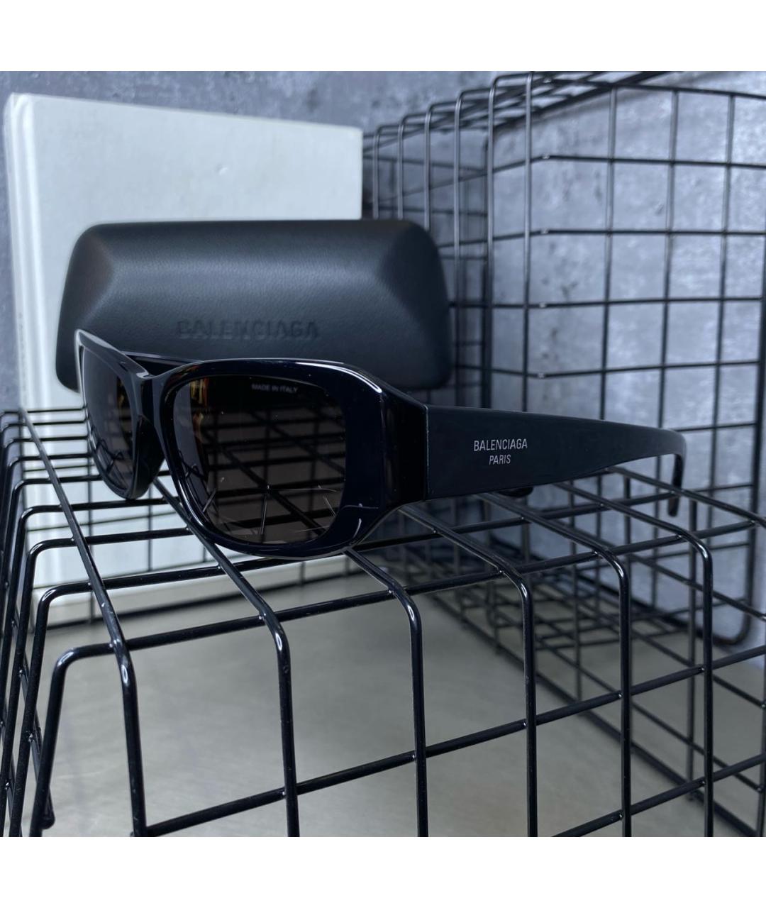 BALENCIAGA Черные пластиковые солнцезащитные очки, фото 3
