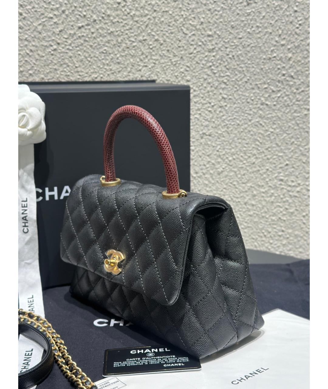 CHANEL Черная кожаная сумка через плечо, фото 4