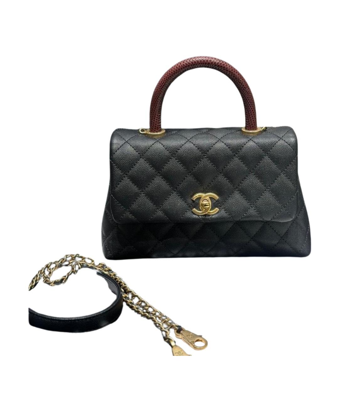 CHANEL Черная кожаная сумка через плечо, фото 1