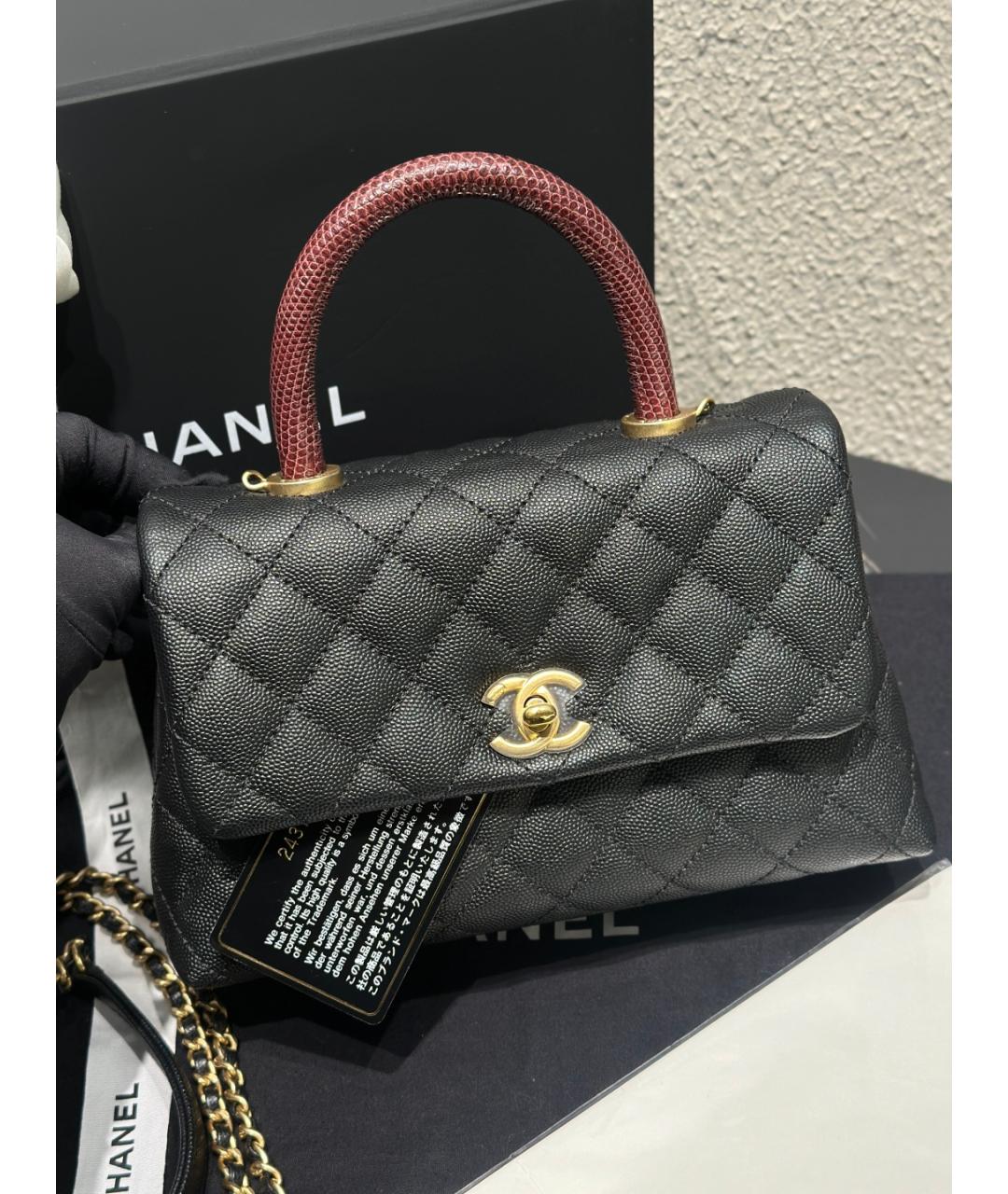 CHANEL Черная кожаная сумка через плечо, фото 2