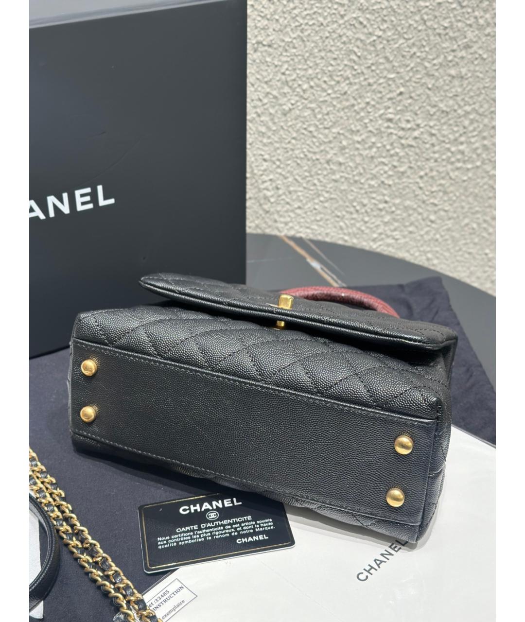 CHANEL Черная кожаная сумка через плечо, фото 7