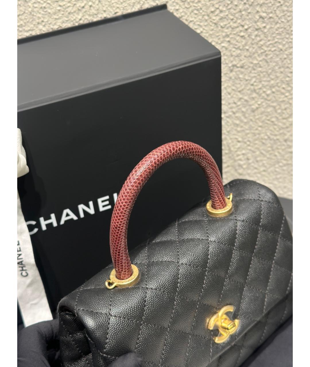 CHANEL Черная кожаная сумка через плечо, фото 5