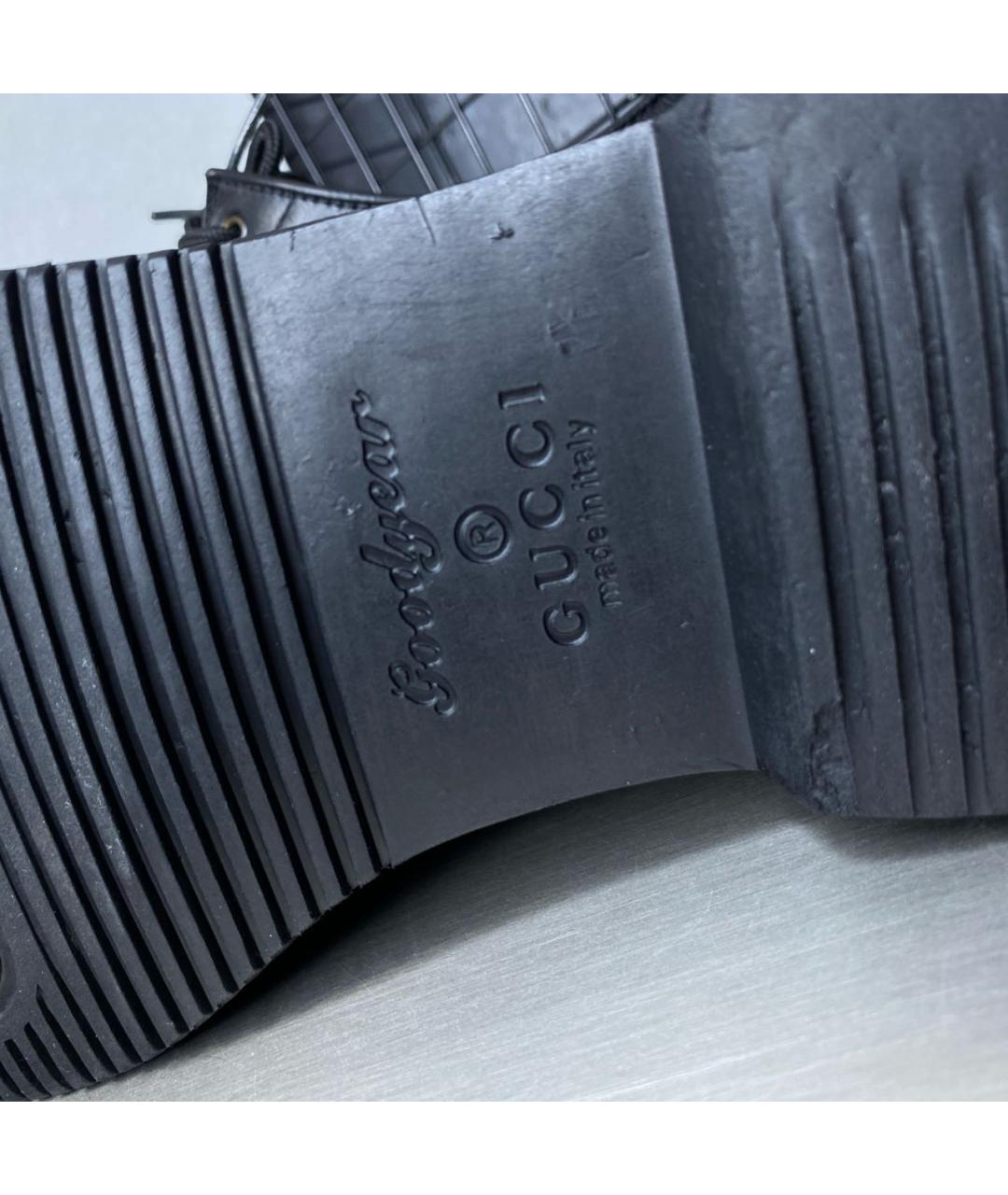 GUCCI Черные кожаные низкие ботинки, фото 7