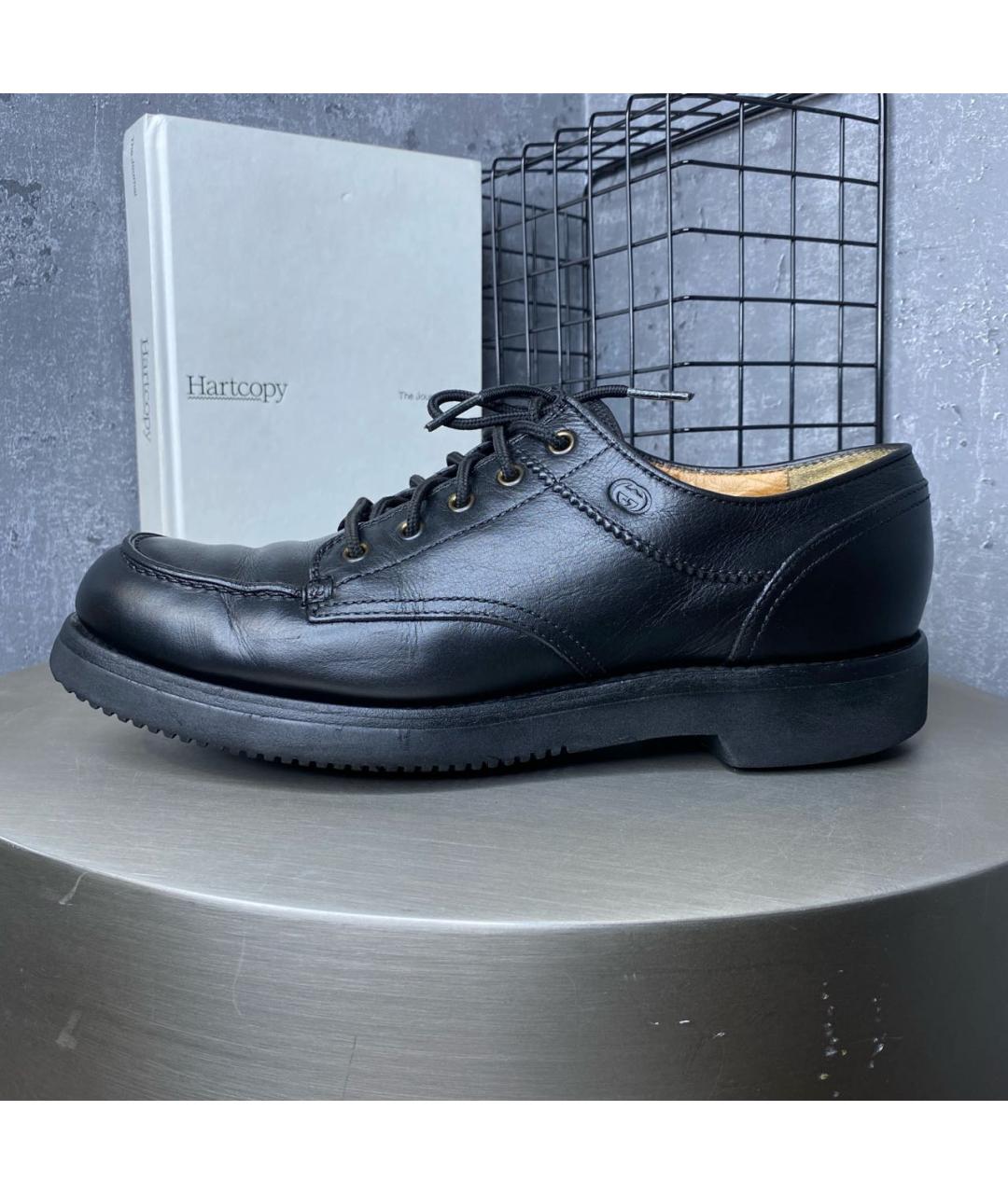 GUCCI Черные кожаные низкие ботинки, фото 9