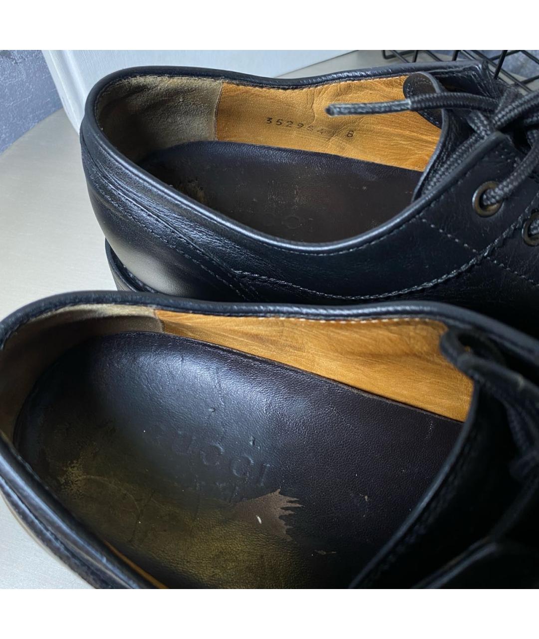 GUCCI Черные кожаные низкие ботинки, фото 8
