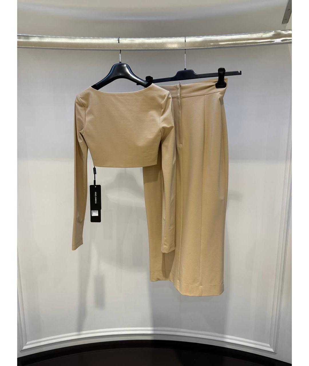 DOLCE&GABBANA Бежевый костюм с юбками, фото 2