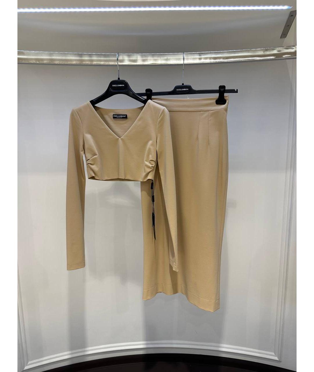 DOLCE&GABBANA Бежевый костюм с юбками, фото 3