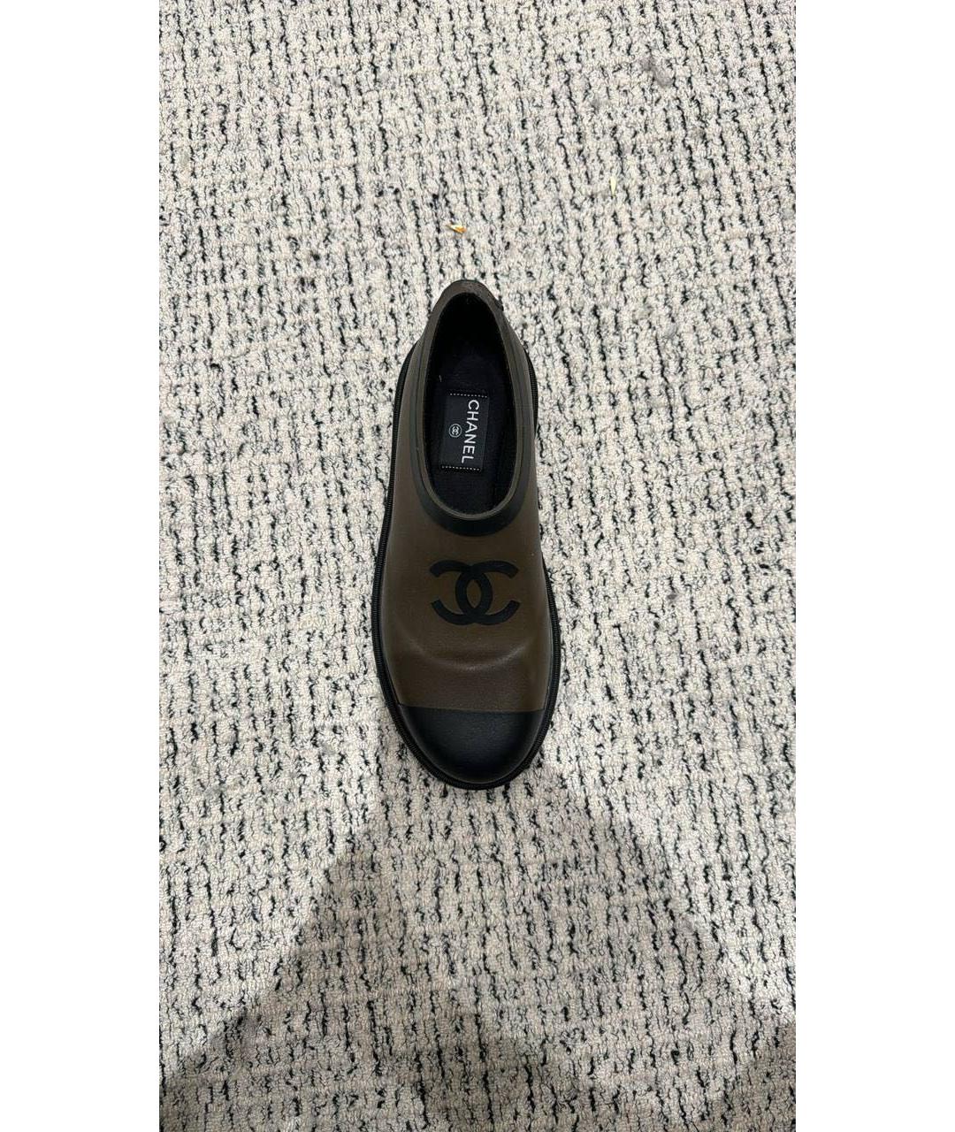 CHANEL Коричневые резиновые ботинки, фото 3