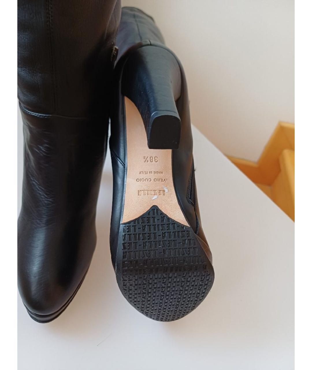 LE SILLA Черные кожаные ботфорты, фото 8