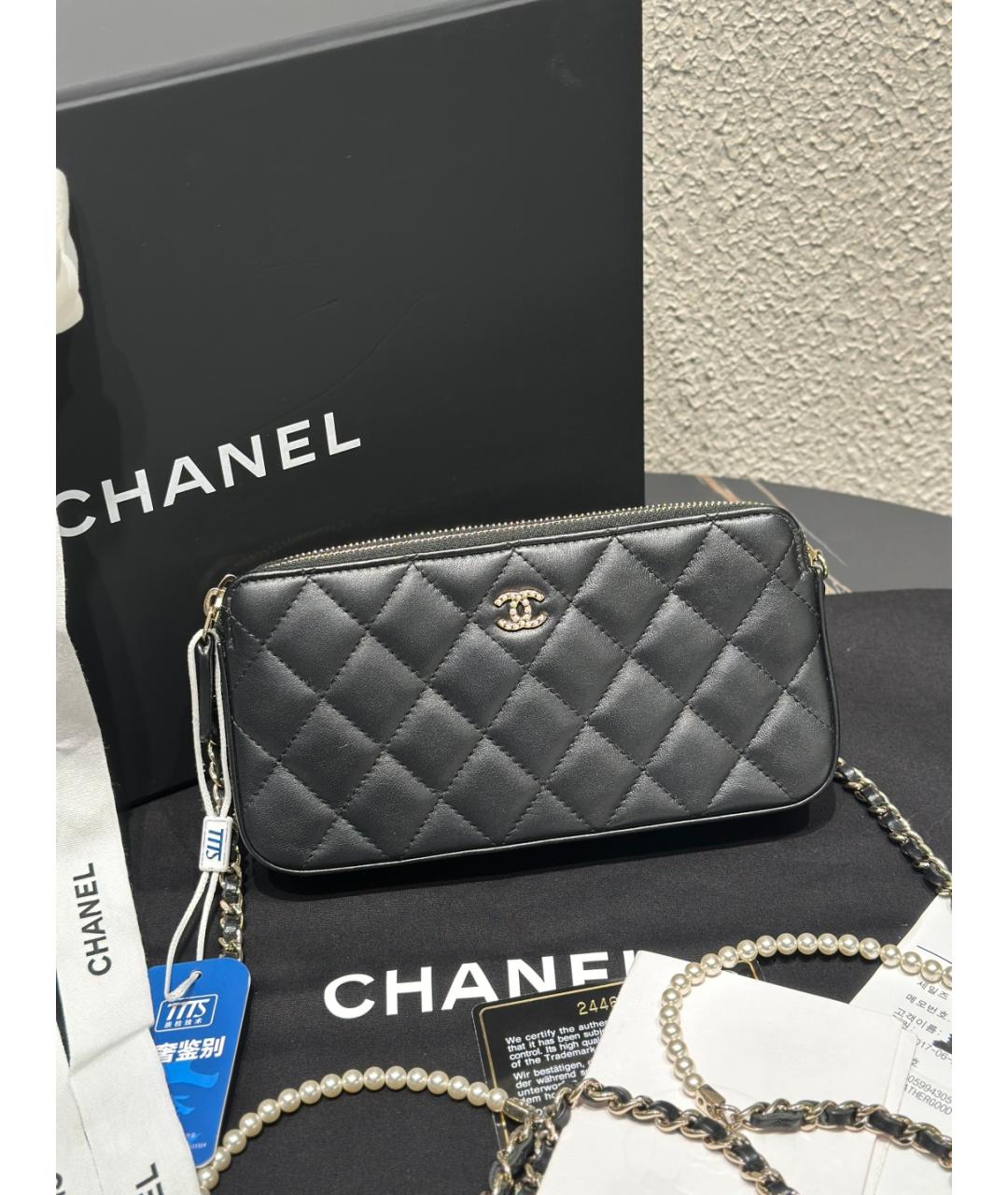 CHANEL Черная кожаная сумка через плечо, фото 2