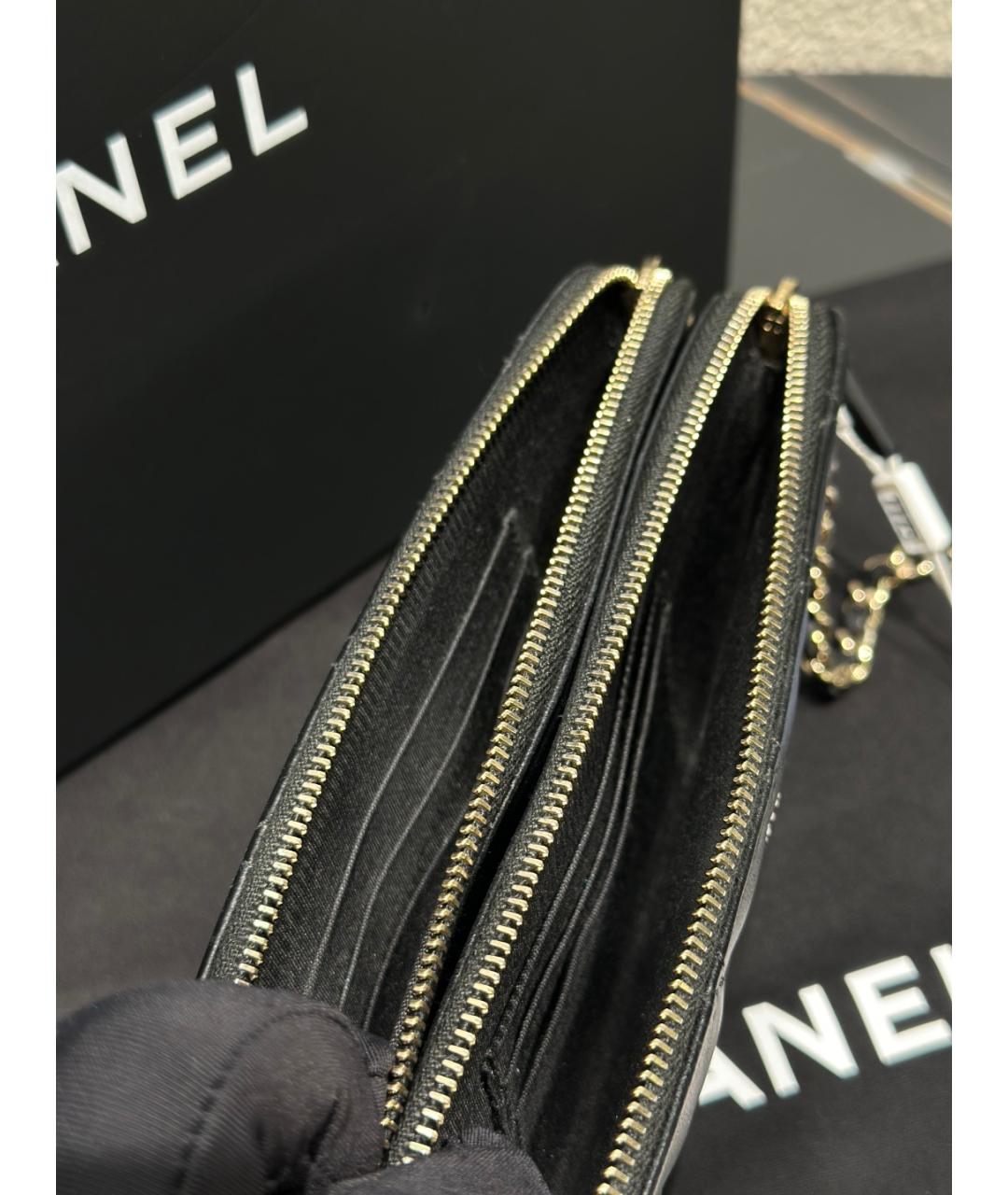 CHANEL Черная кожаная сумка через плечо, фото 7