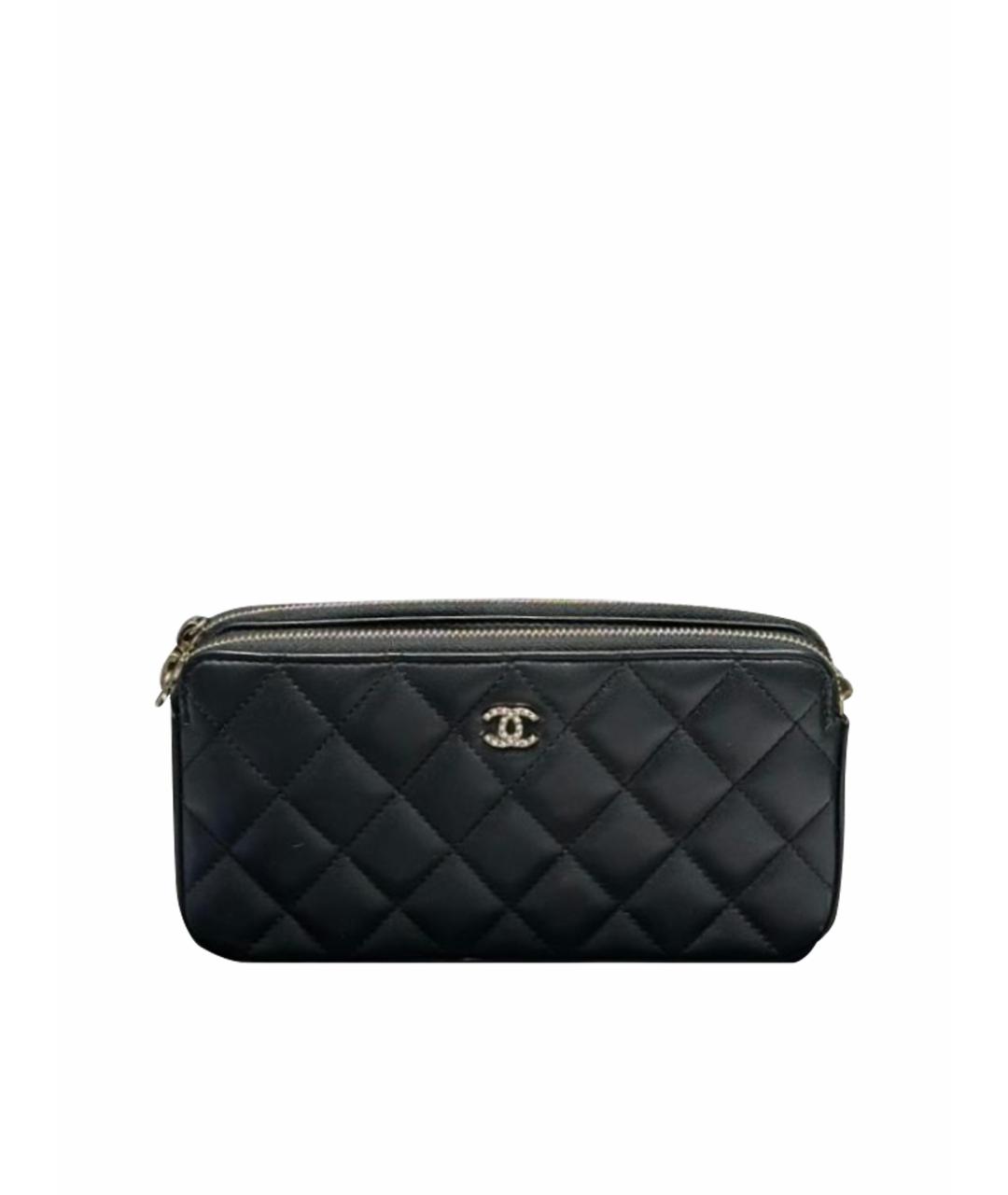 CHANEL Черная кожаная сумка через плечо, фото 1