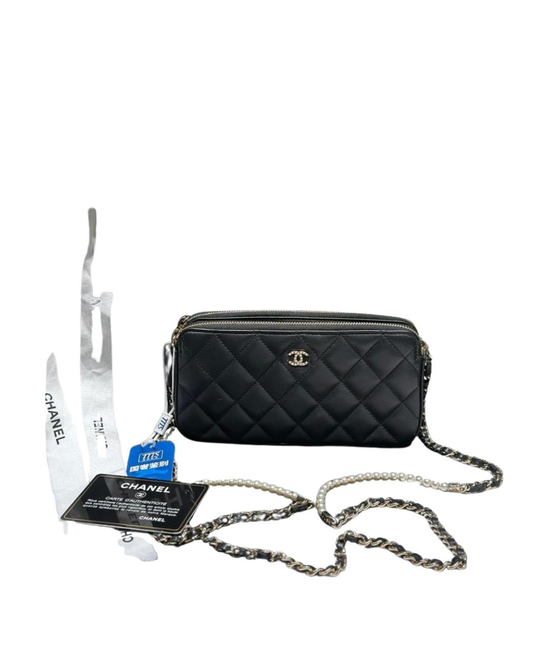 CHANEL Черная кожаная сумка через плечо, фото 11