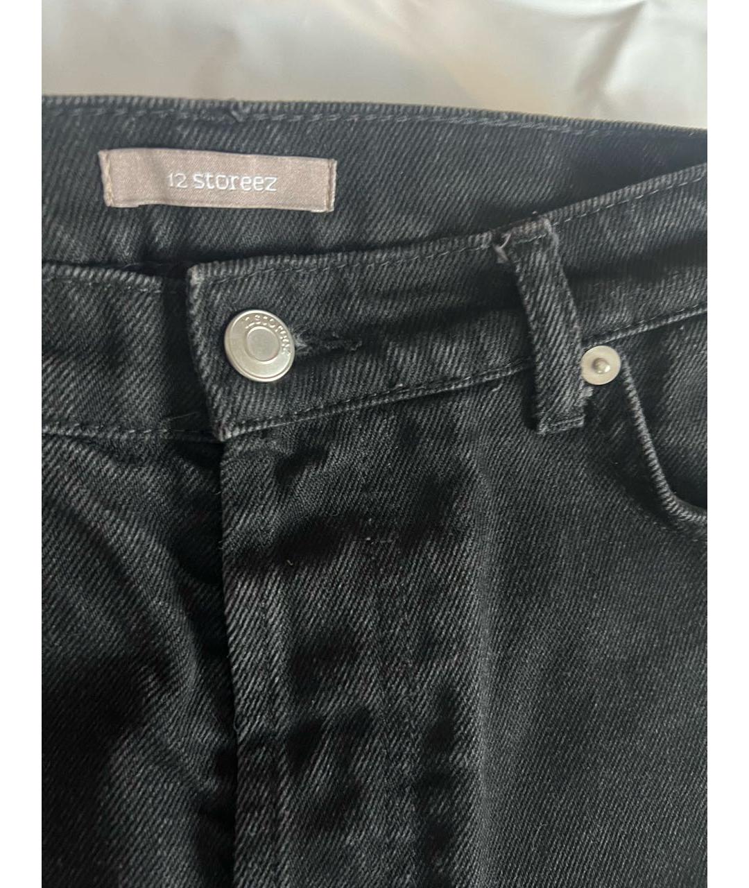 12 STOREEZ Черные хлопковые прямые джинсы, фото 4
