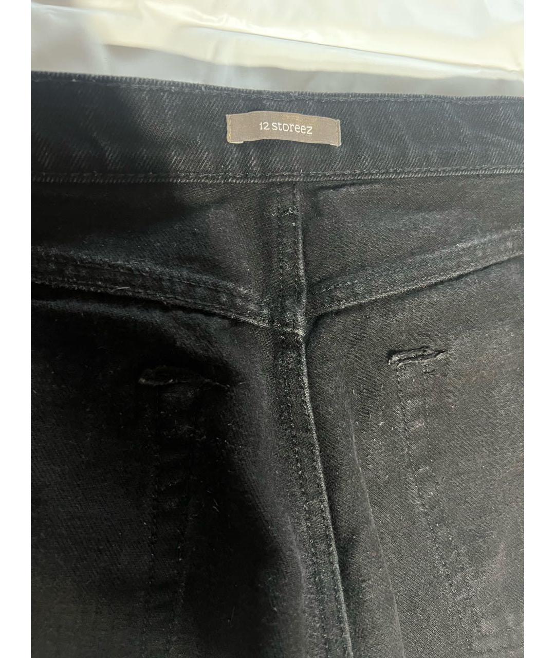 12 STOREEZ Черные хлопковые прямые джинсы, фото 3