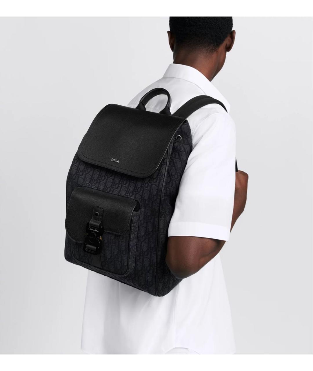CHRISTIAN DIOR Черный тканевый рюкзак, фото 2