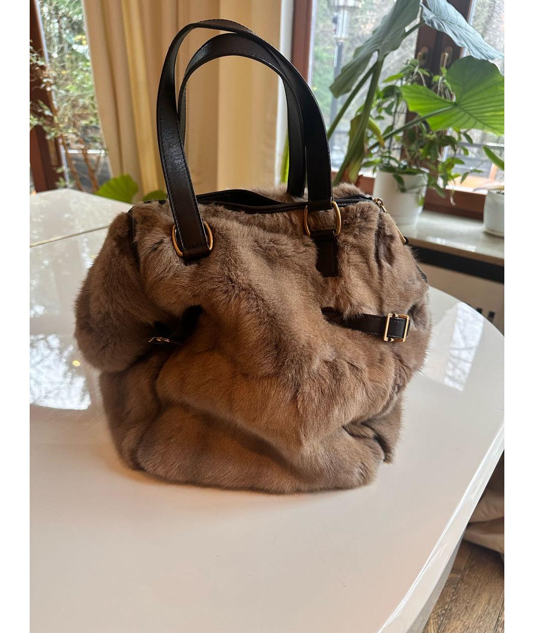 YVES SAINT LAURENT BEAUTY Коричневая сумка через плечо из экзотической кожи, фото 2