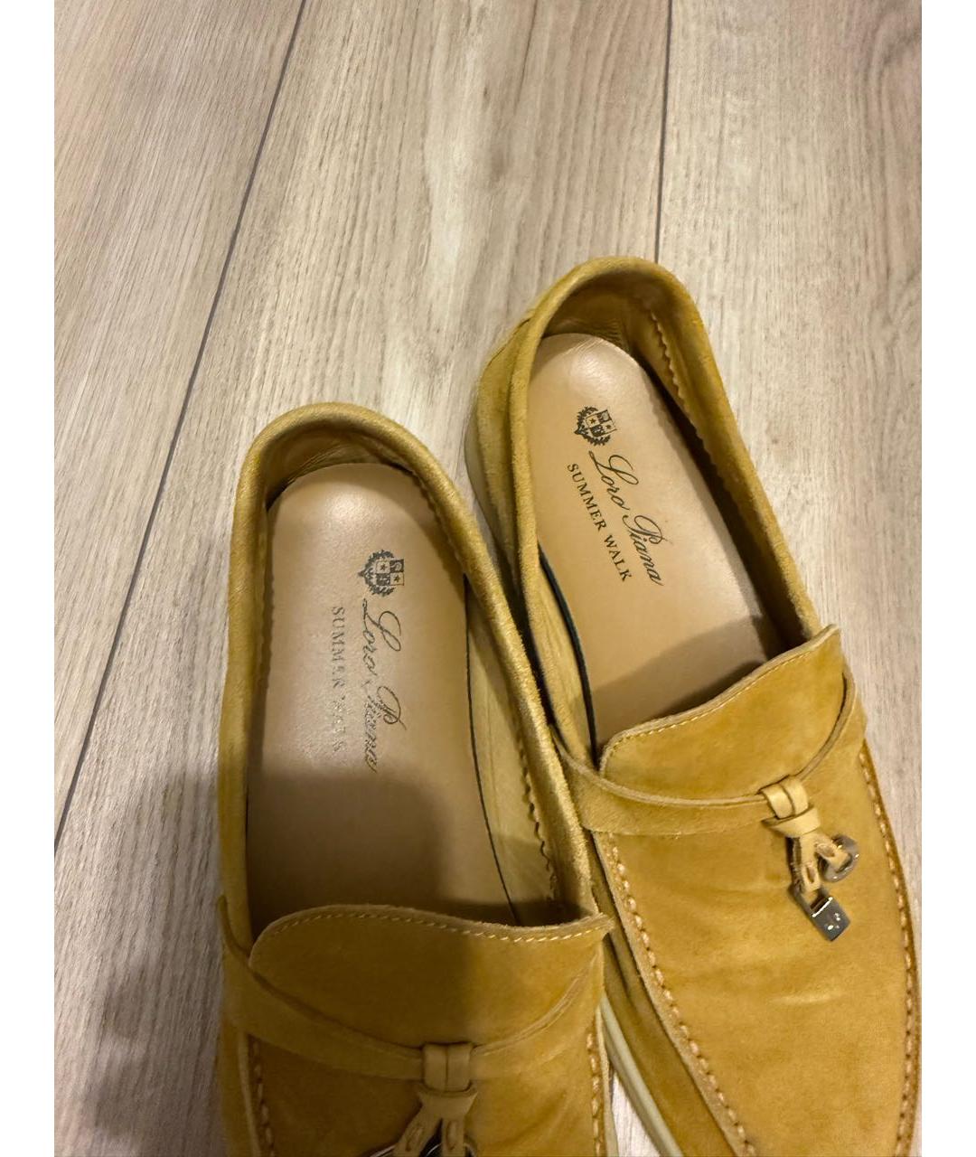 LORO PIANA Горчичные замшевые лоферы, фото 4