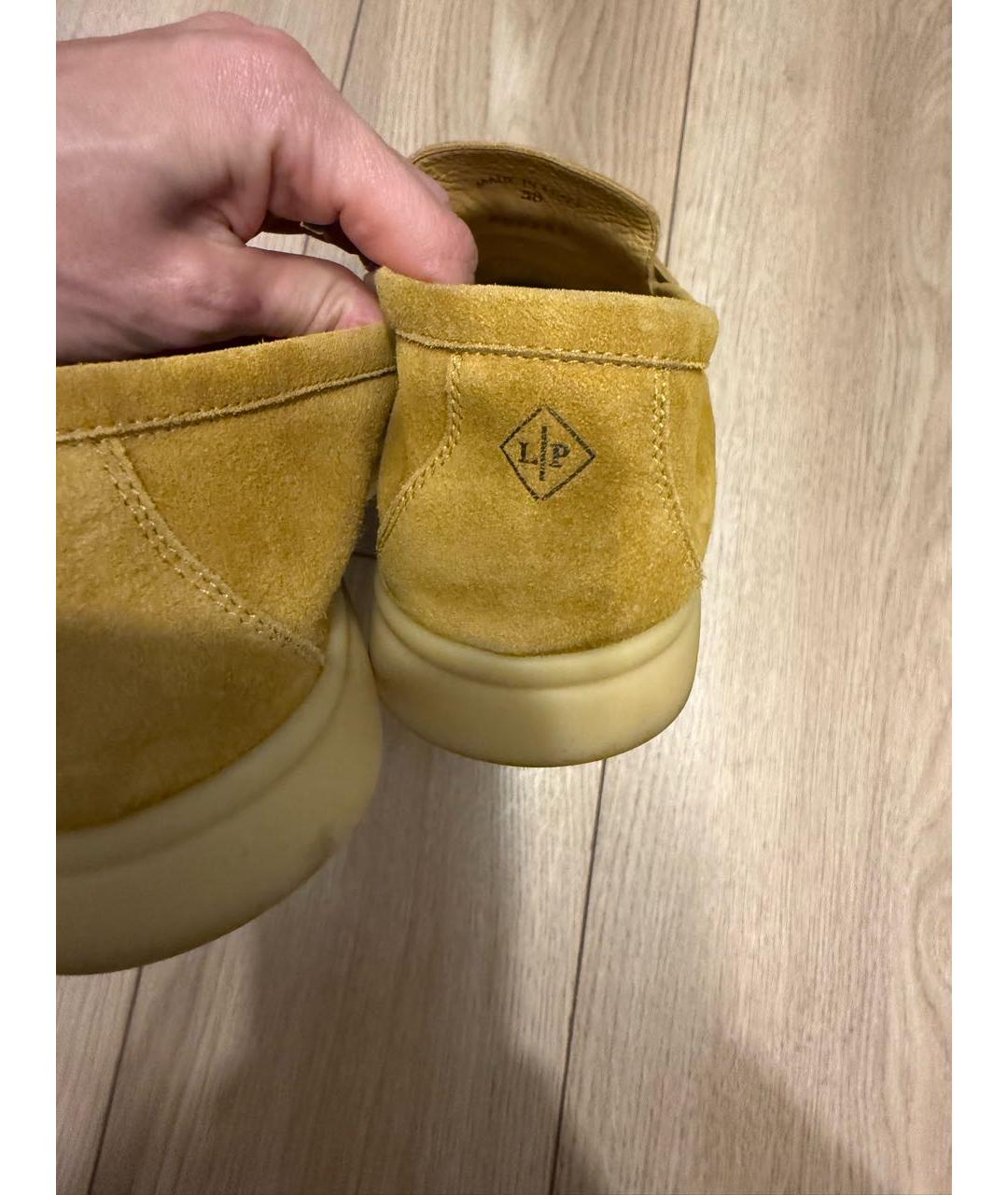 LORO PIANA Горчичные замшевые лоферы, фото 5