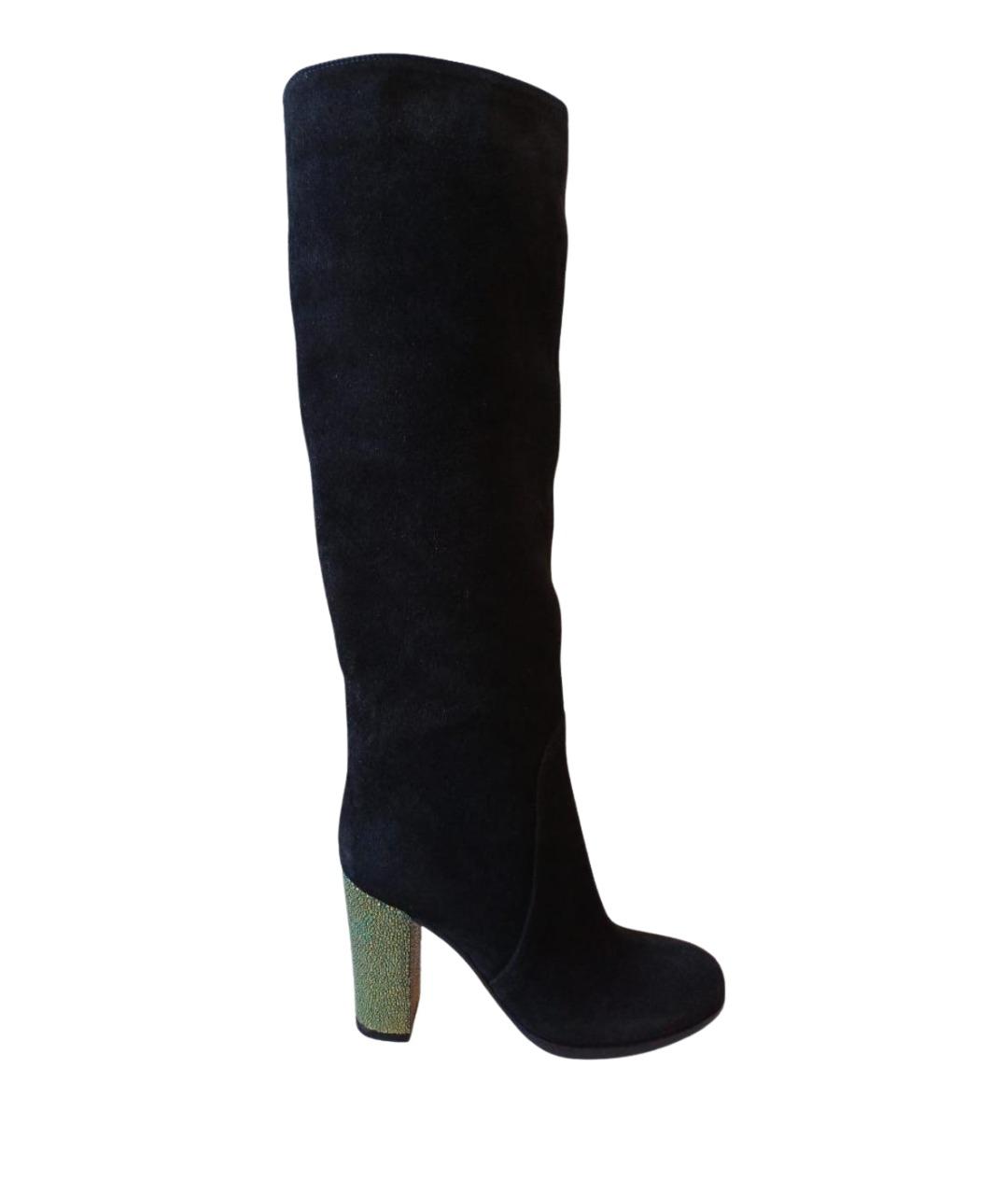 SERGIO ROSSI Черные замшевые сапоги, фото 1