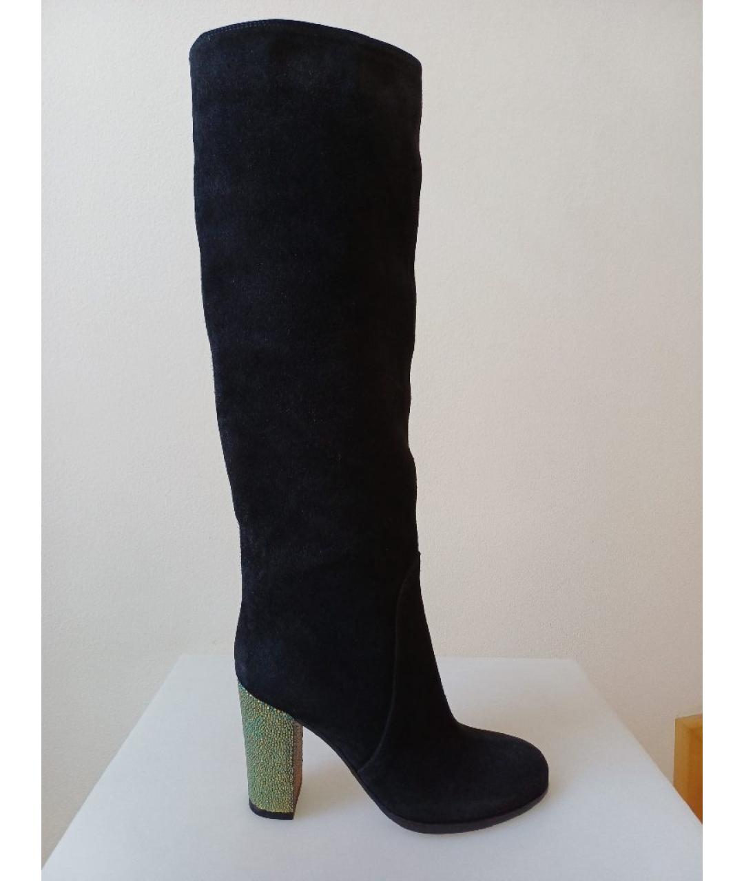 SERGIO ROSSI Черные замшевые сапоги, фото 8