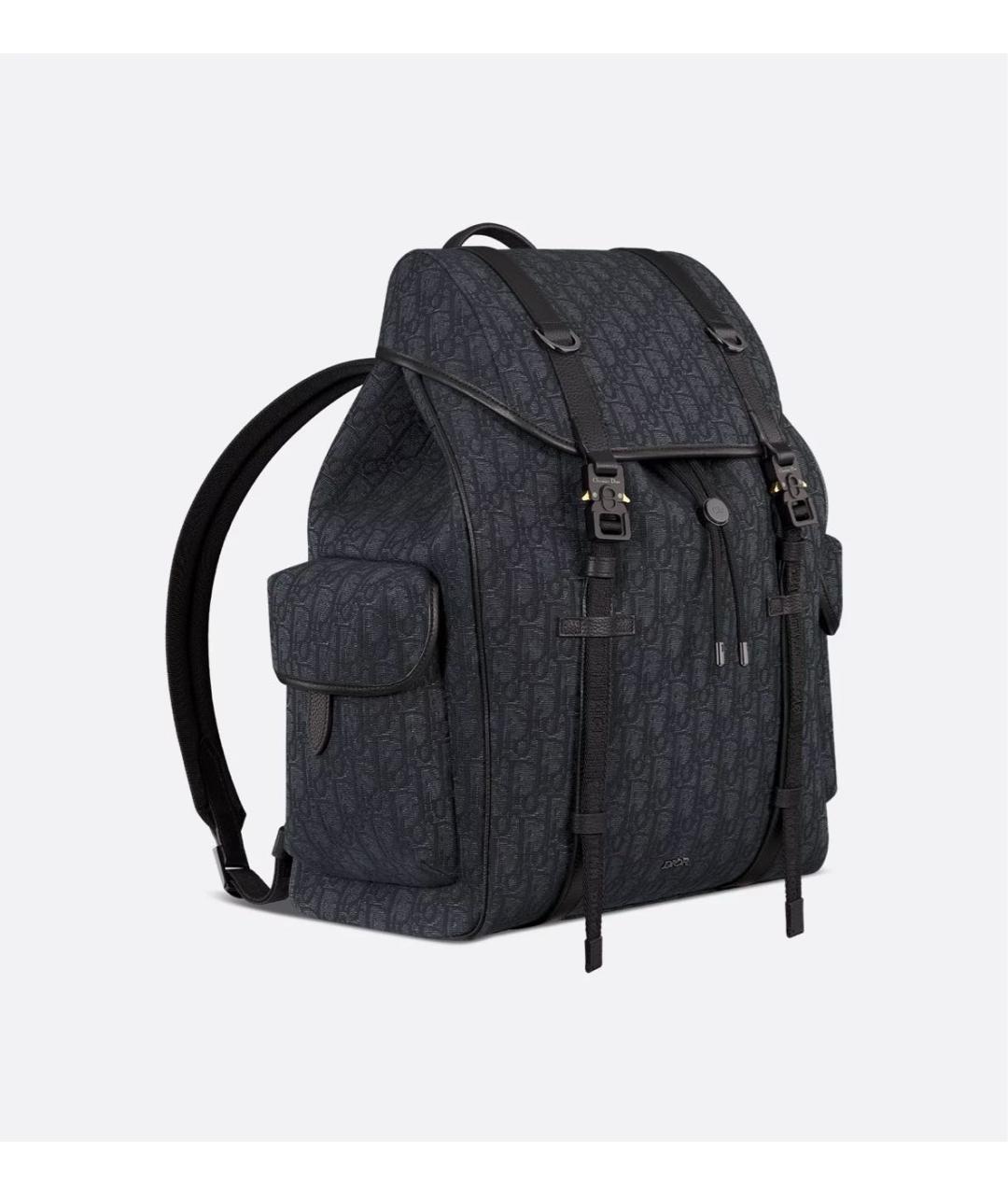 CHRISTIAN DIOR Темно-синий тканевый рюкзак, фото 4