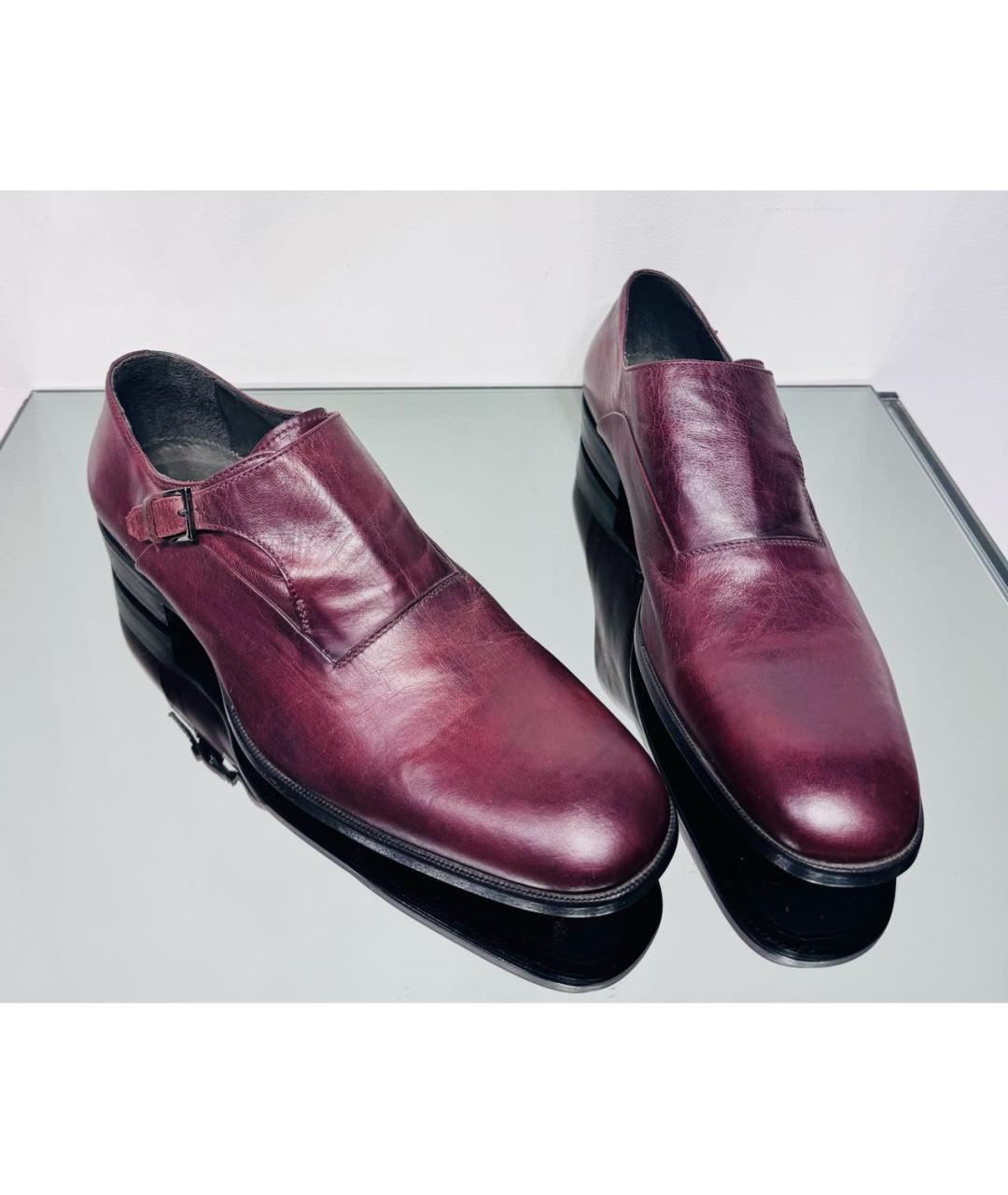 ALEXANDER MCQUEEN Бордовые кожаные туфли, фото 7