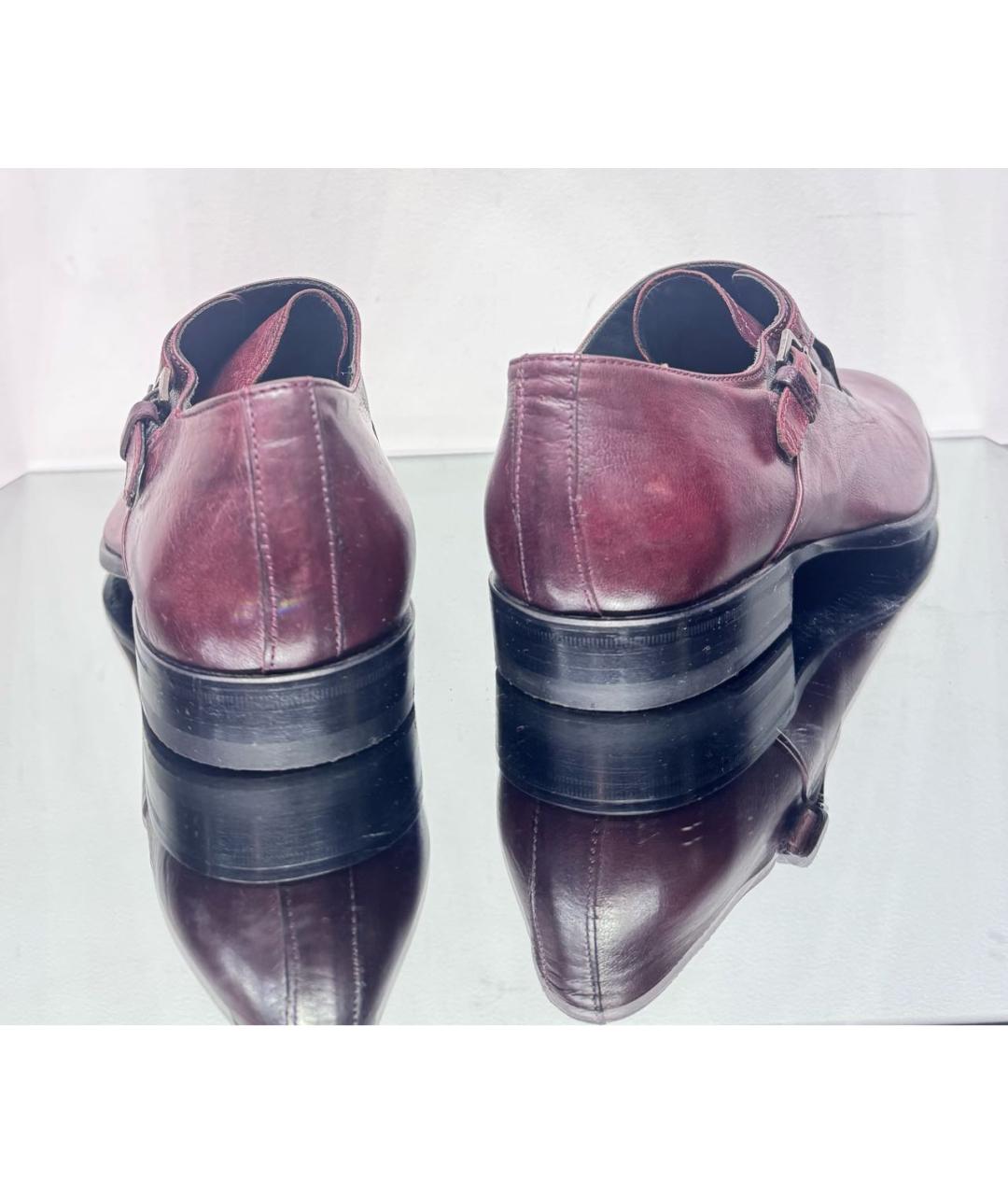 ALEXANDER MCQUEEN Бордовые кожаные туфли, фото 4