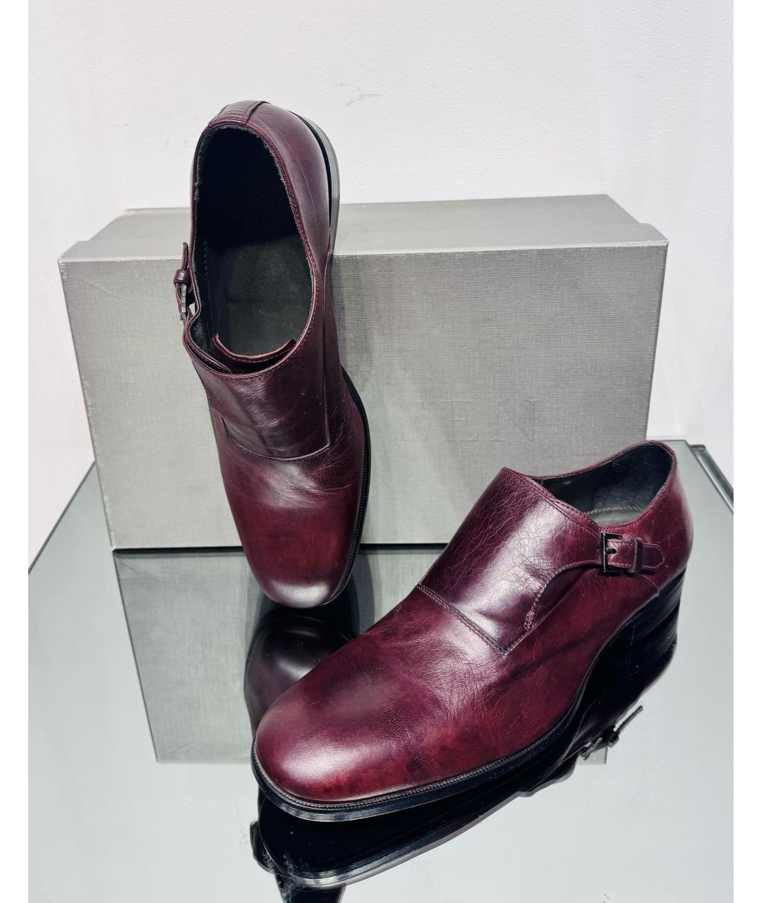 ALEXANDER MCQUEEN Бордовые кожаные туфли, фото 5