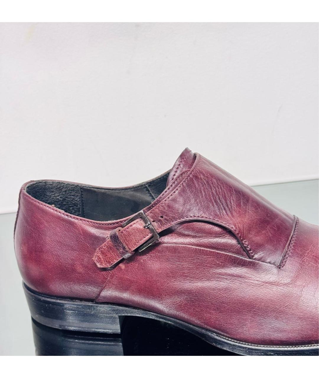 ALEXANDER MCQUEEN Бордовые кожаные туфли, фото 3