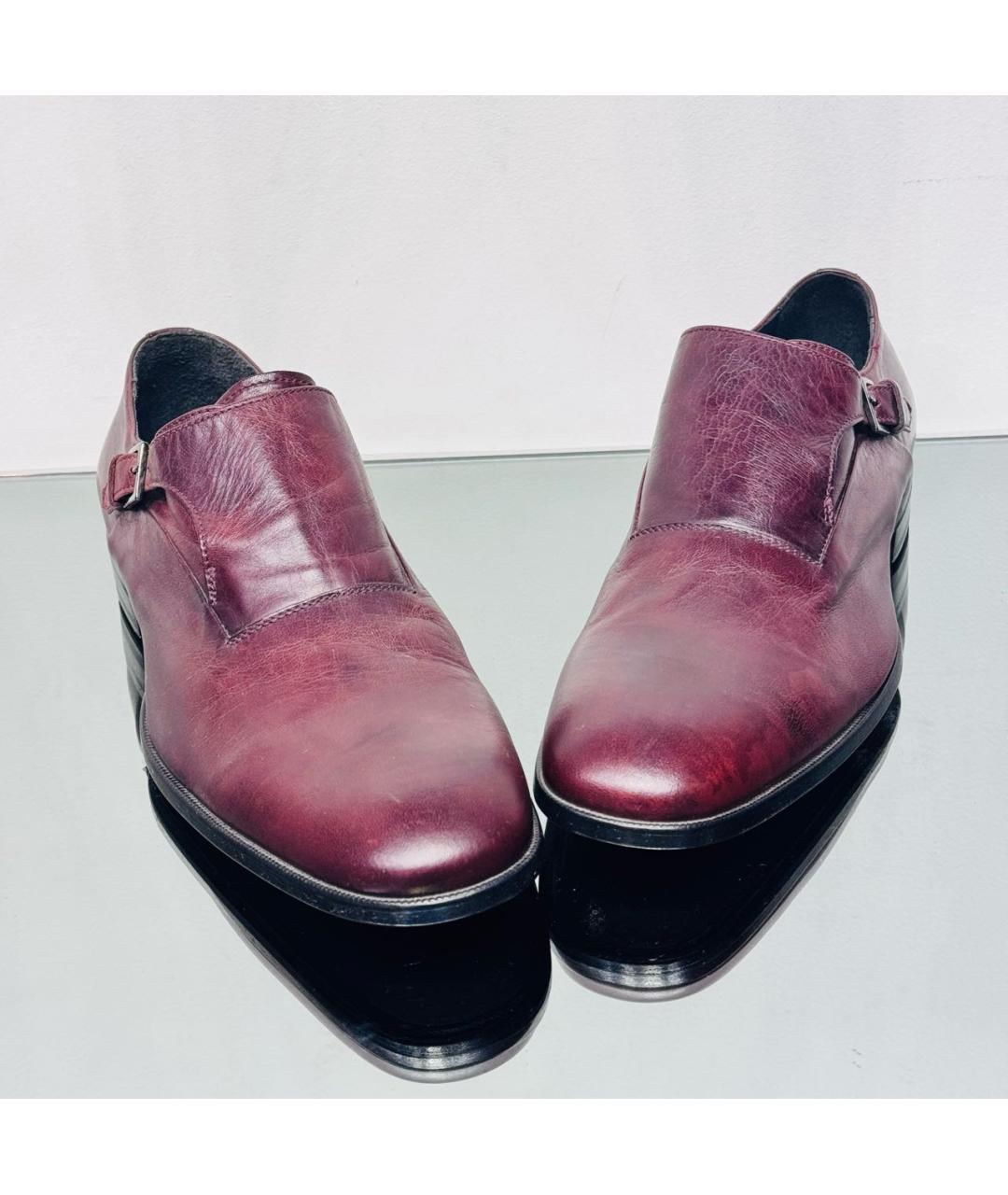 ALEXANDER MCQUEEN Бордовые кожаные туфли, фото 2