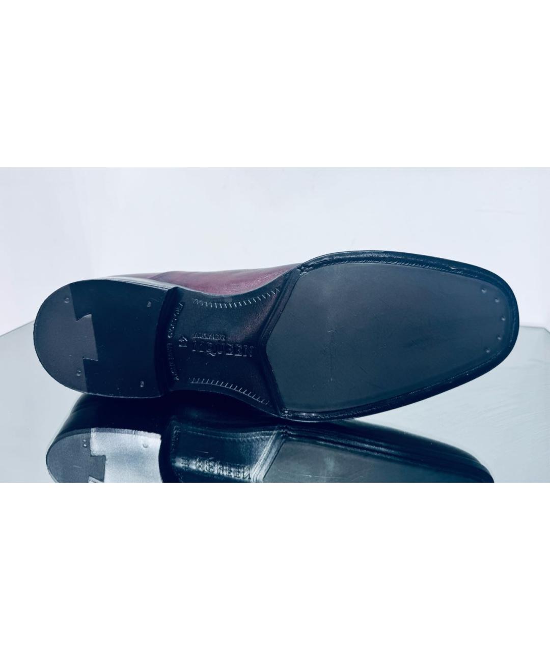 ALEXANDER MCQUEEN Бордовые кожаные туфли, фото 6