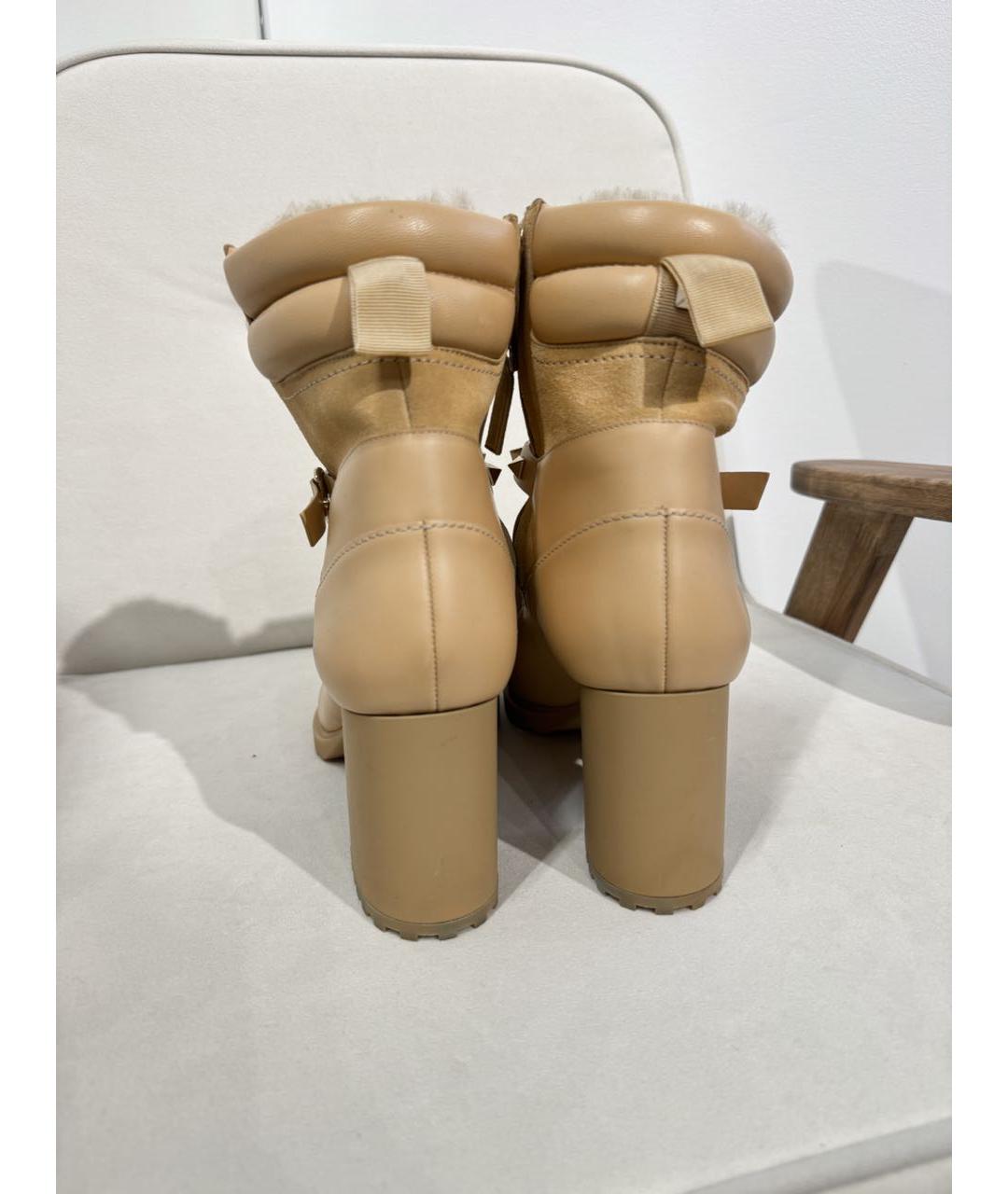 VALENTINO Бежевые кожаные ботильоны, фото 4