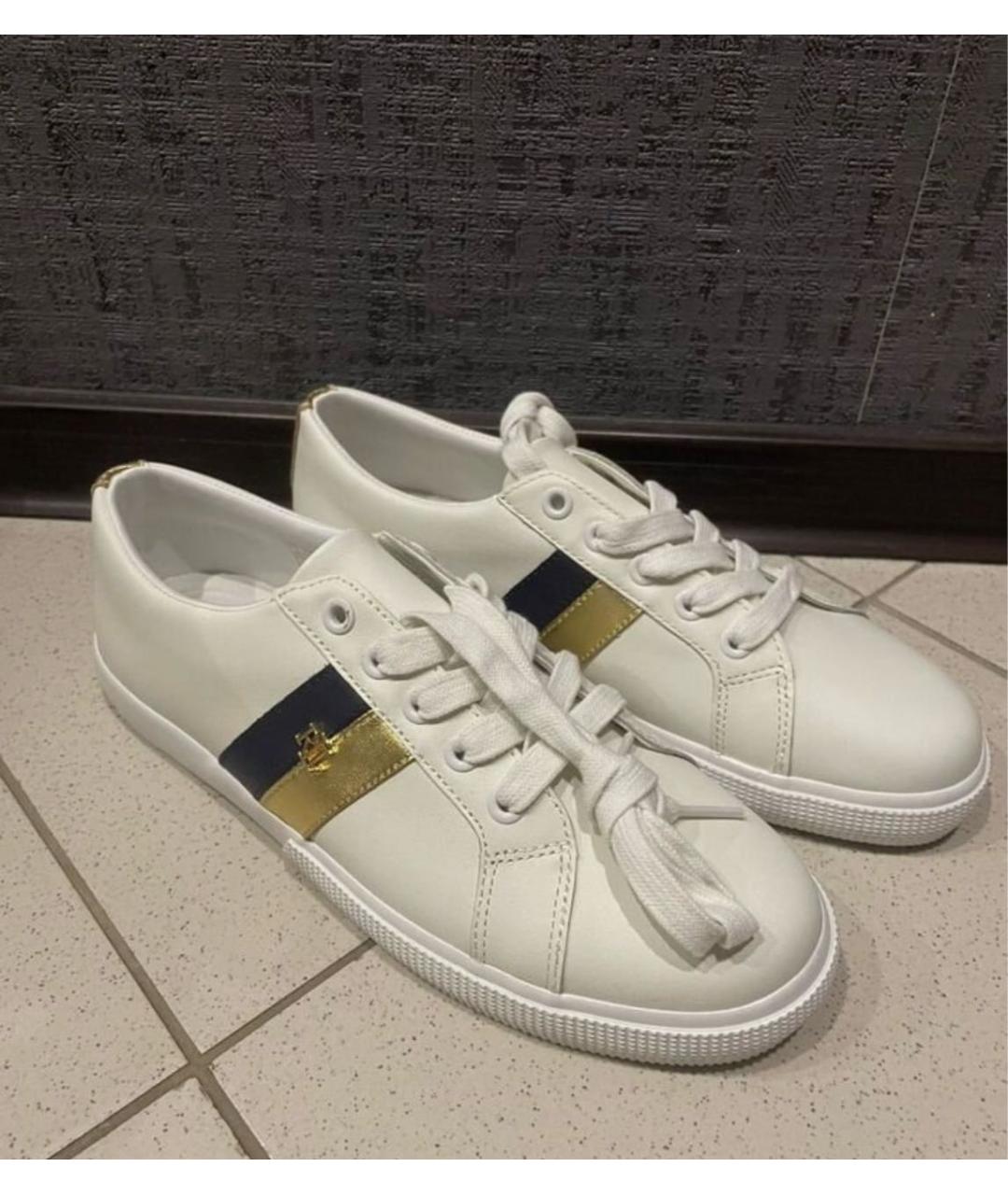POLO RALPH LAUREN Белые кожаные кеды, фото 2