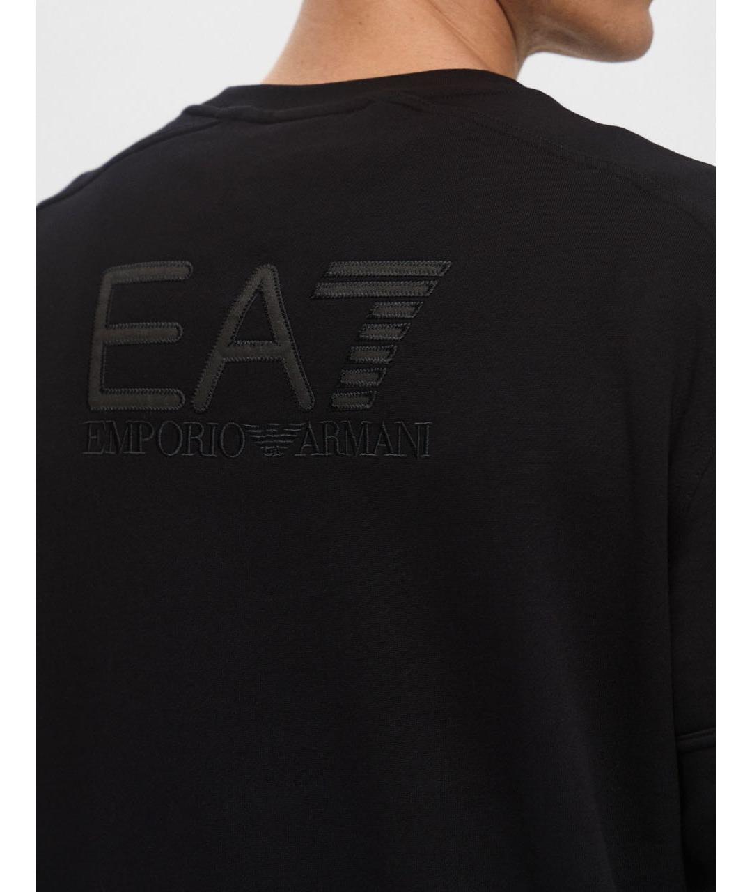 EA7 Черный хлопковый спортивный костюм, фото 6