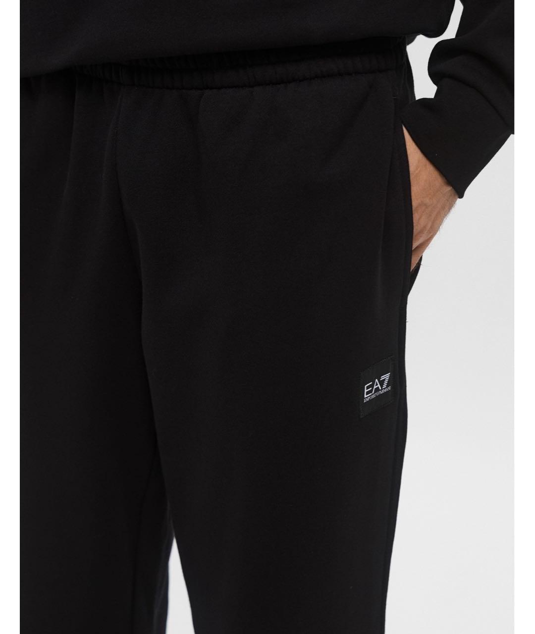 EA7 Черный хлопковый спортивный костюм, фото 7