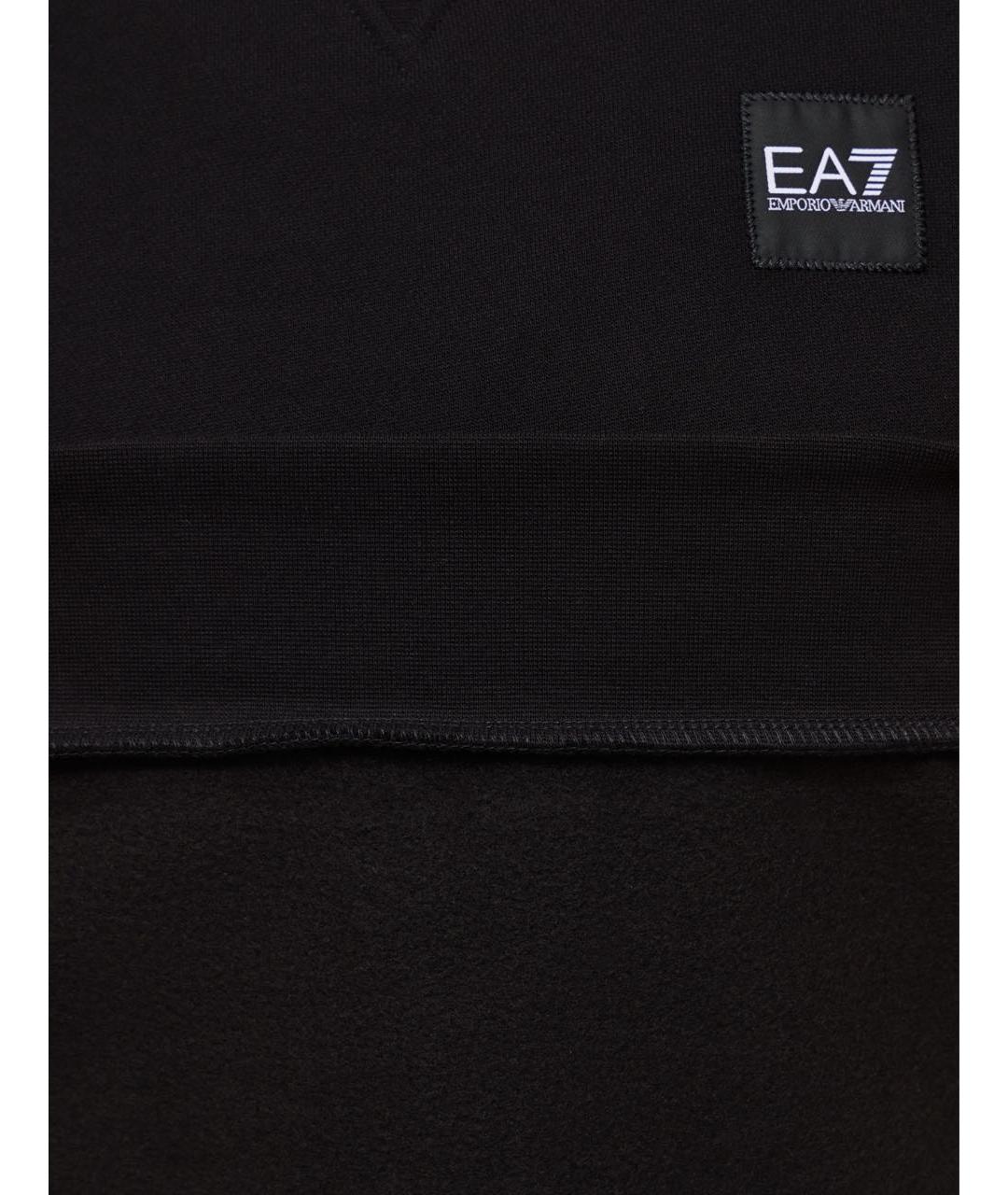 EA7 Черный хлопковый спортивный костюм, фото 5