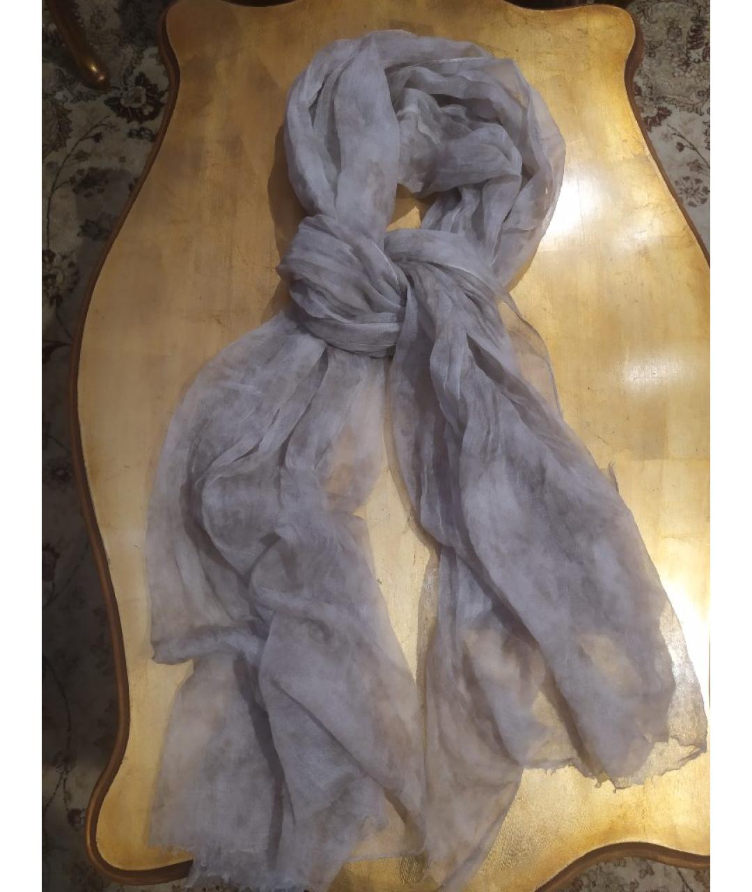 BRUNELLO CUCINELLI Бежевый кашемировый шарф, фото 3