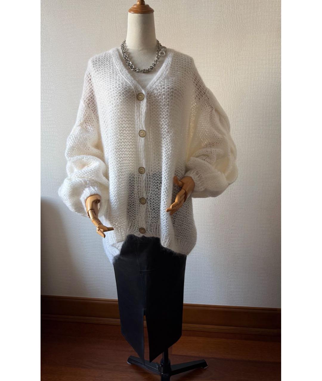 LOEWE Белый шерстяной кардиган, фото 7