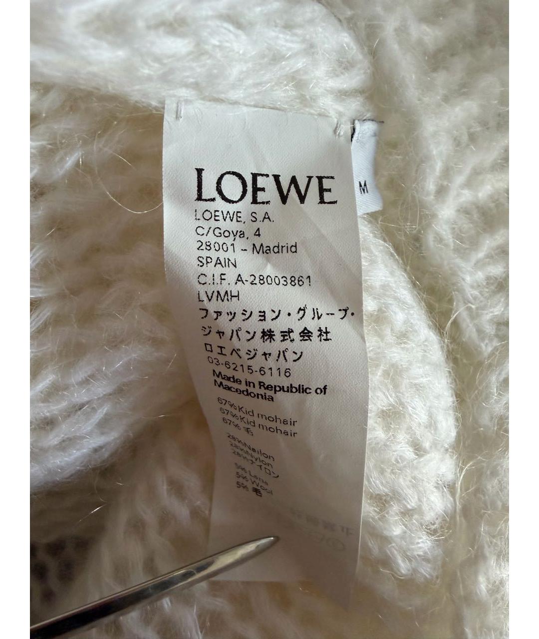 LOEWE Белый шерстяной кардиган, фото 5