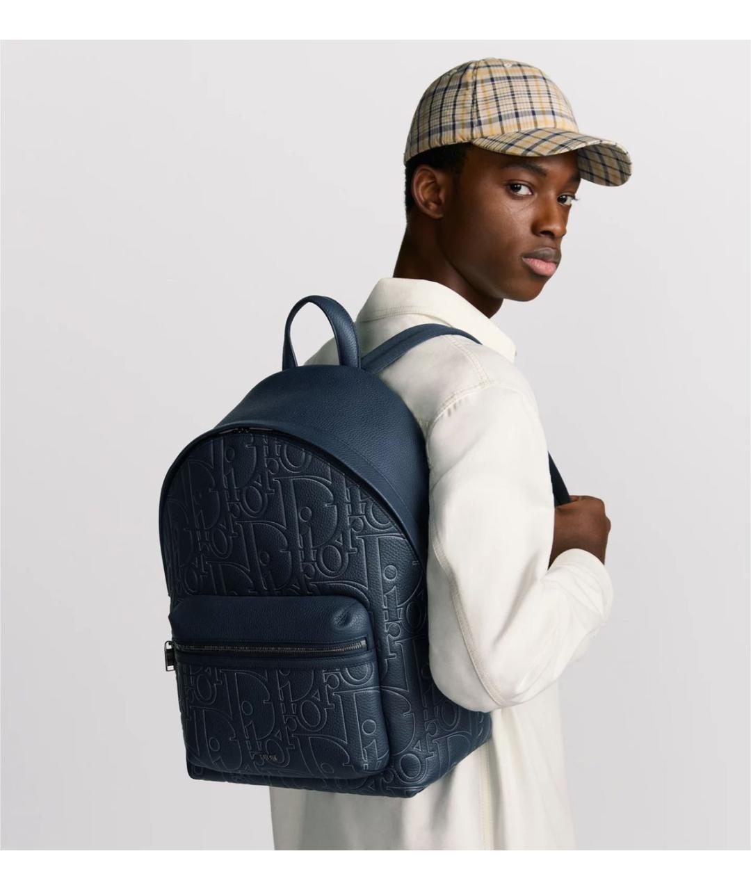 CHRISTIAN DIOR Синий кожаный рюкзак, фото 2