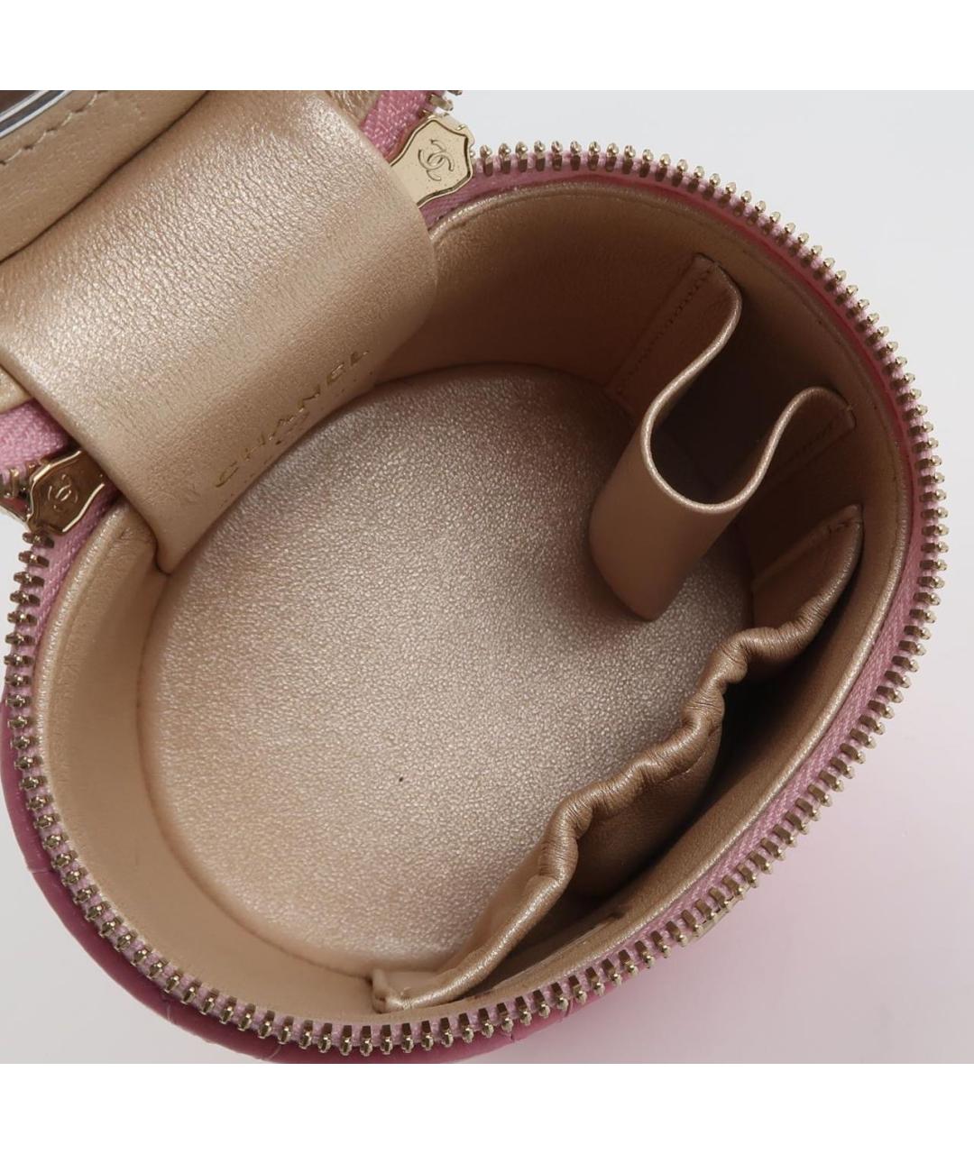 CHANEL Розовая кожаная сумка с короткими ручками, фото 6