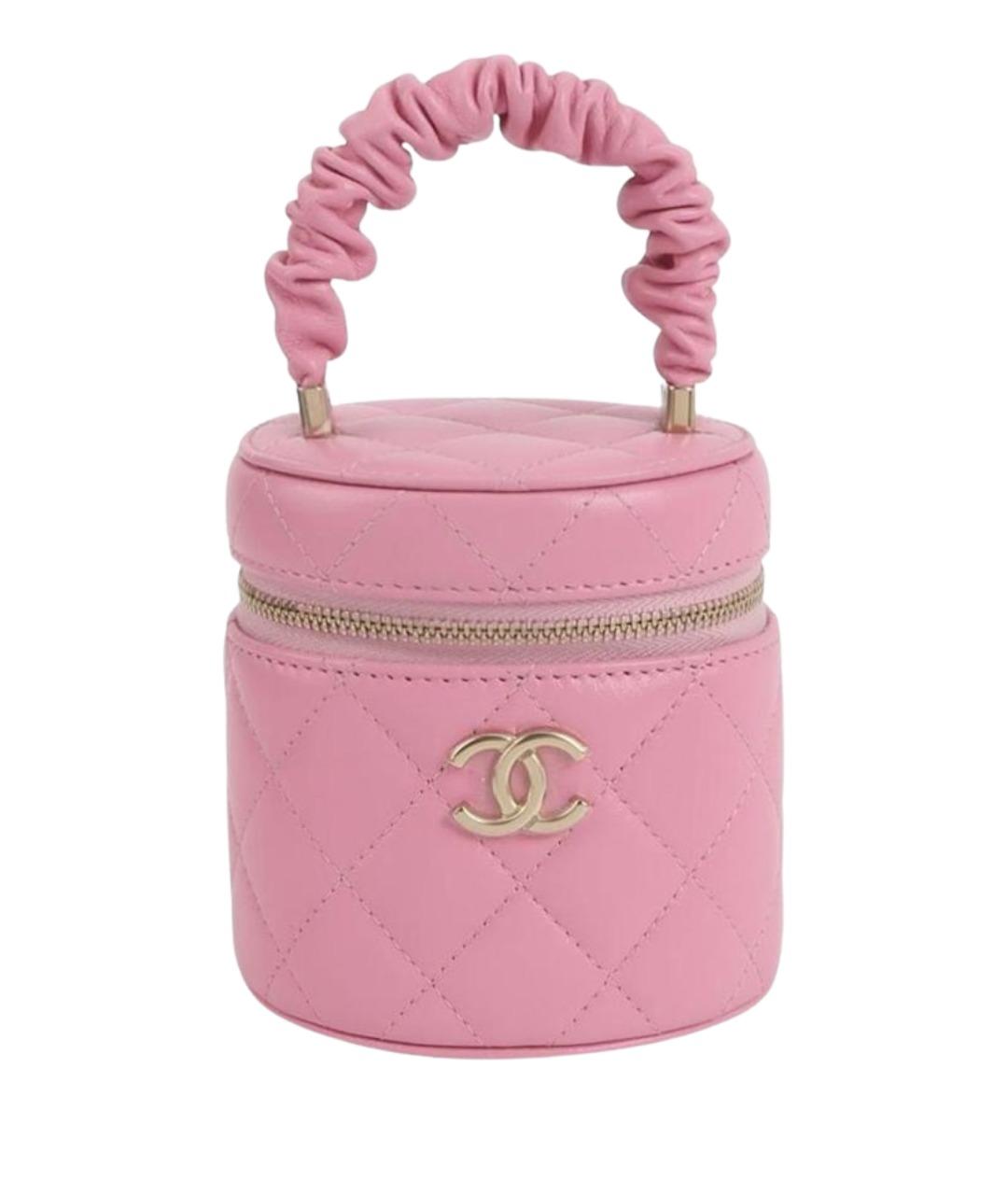 CHANEL Розовая кожаная сумка с короткими ручками, фото 1