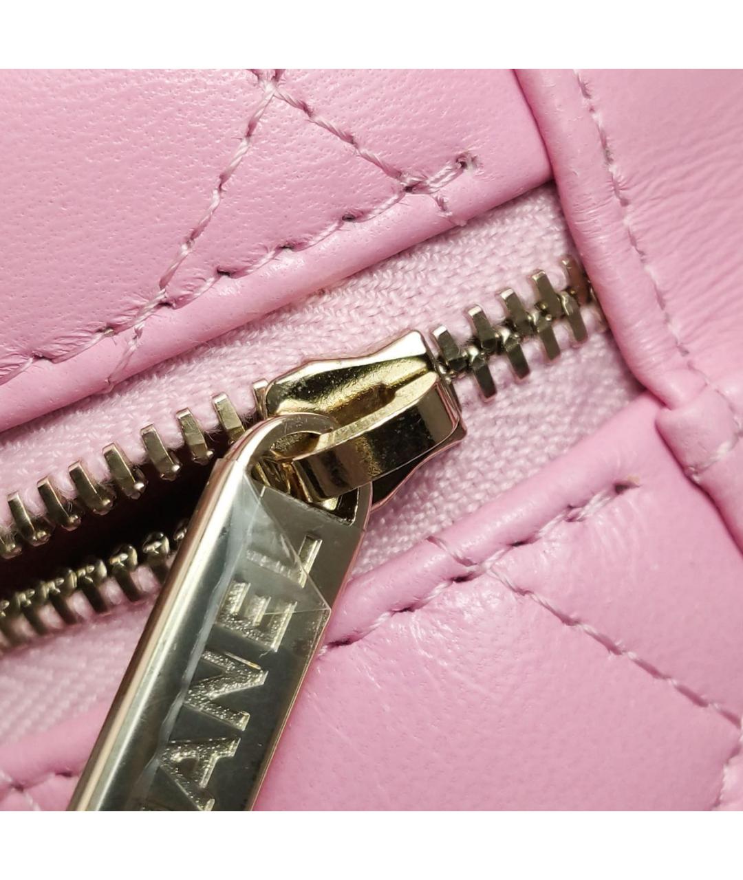 CHANEL Розовая кожаная сумка с короткими ручками, фото 7