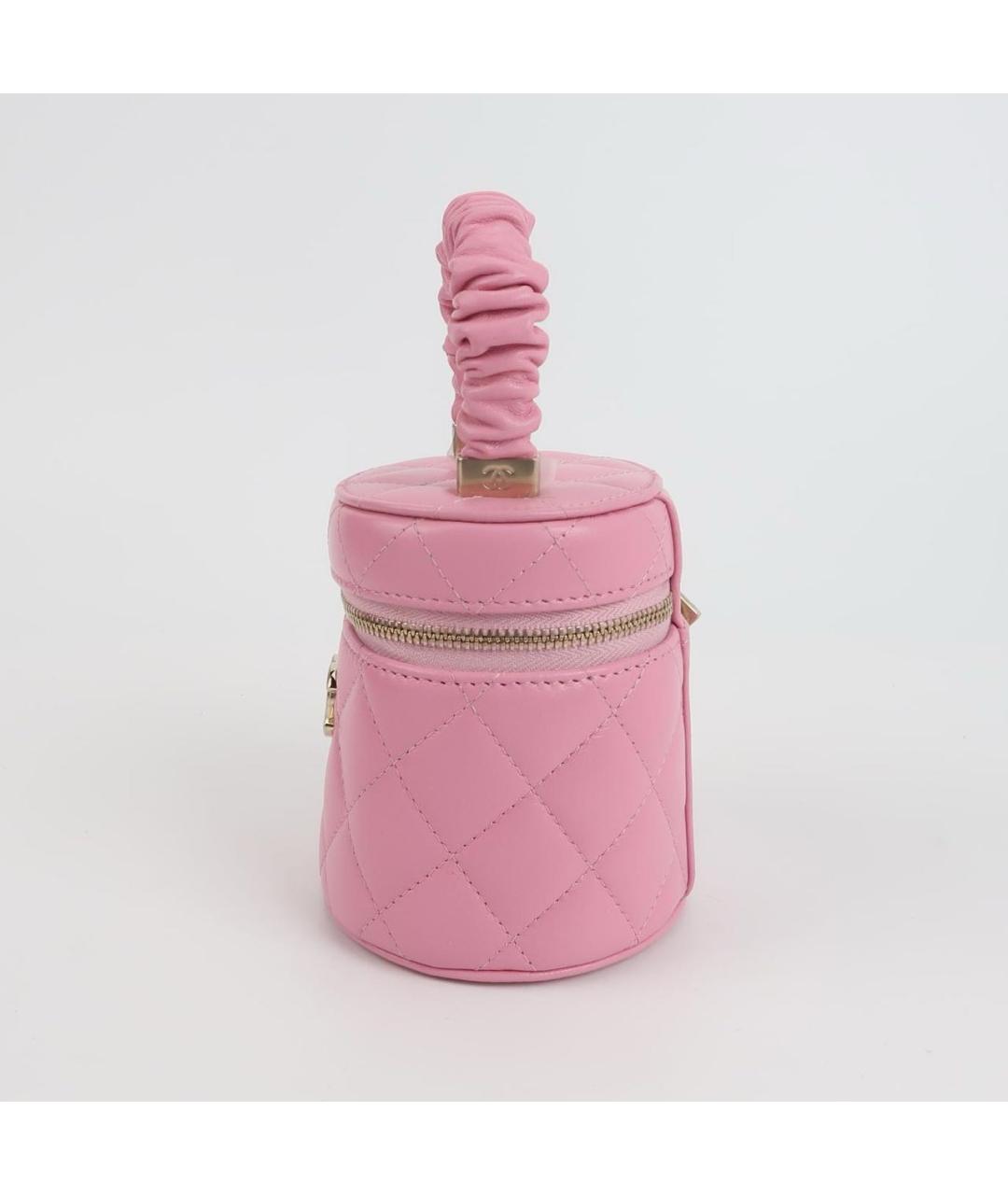 CHANEL Розовая кожаная сумка с короткими ручками, фото 2
