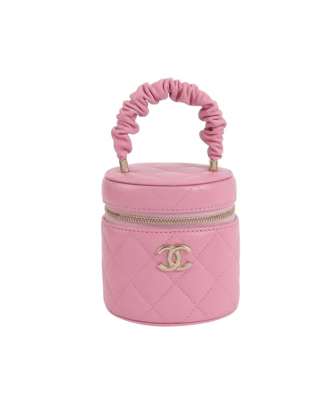 CHANEL Розовая кожаная сумка с короткими ручками, фото 9