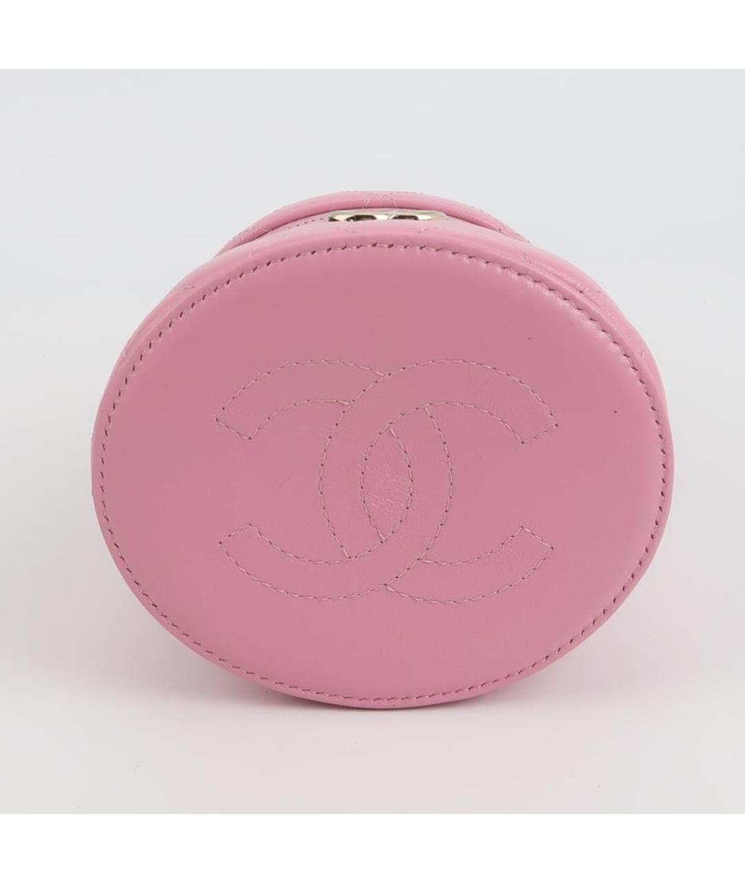 CHANEL Розовая кожаная сумка с короткими ручками, фото 5